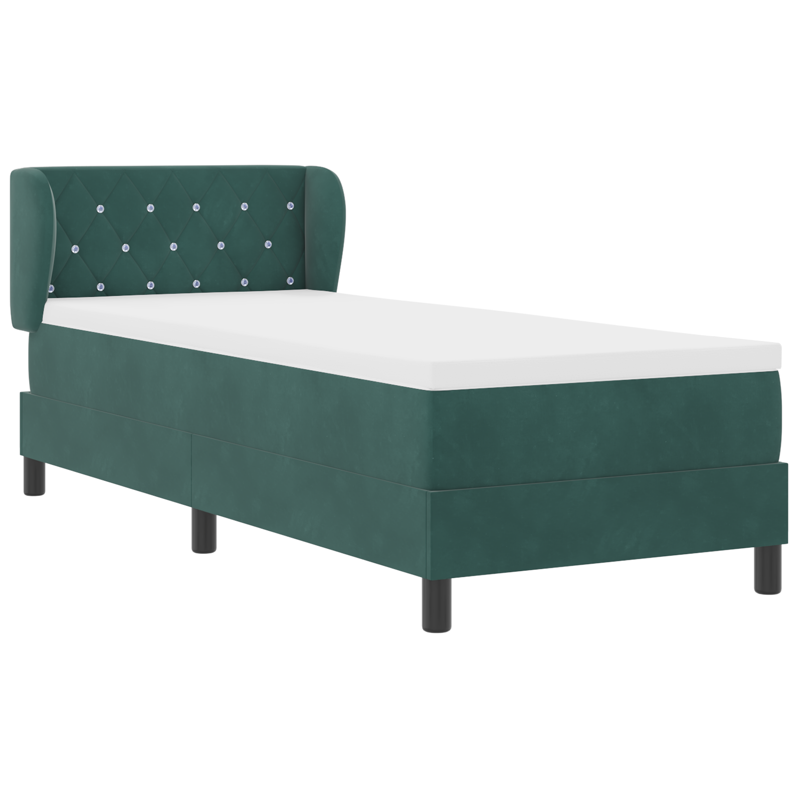 vidaXL Pat cu saltea cu arcuri Gri închis 80x200 cm Catifea cu saltea