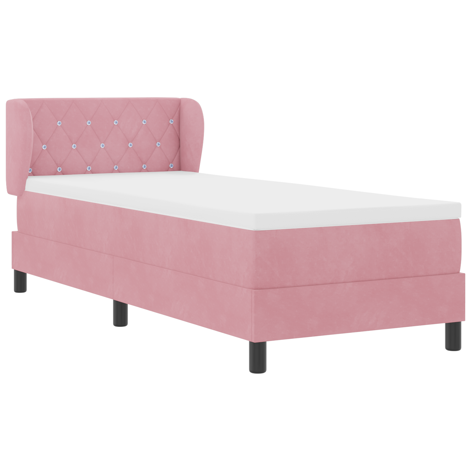 vidaXL Pat cu saltea cu arcuri Gri închis 80x200 cm Catifea Roz vidaXL Pat cu saltea cu arcuri Gri închis 80x200 cm Catifea Roz
