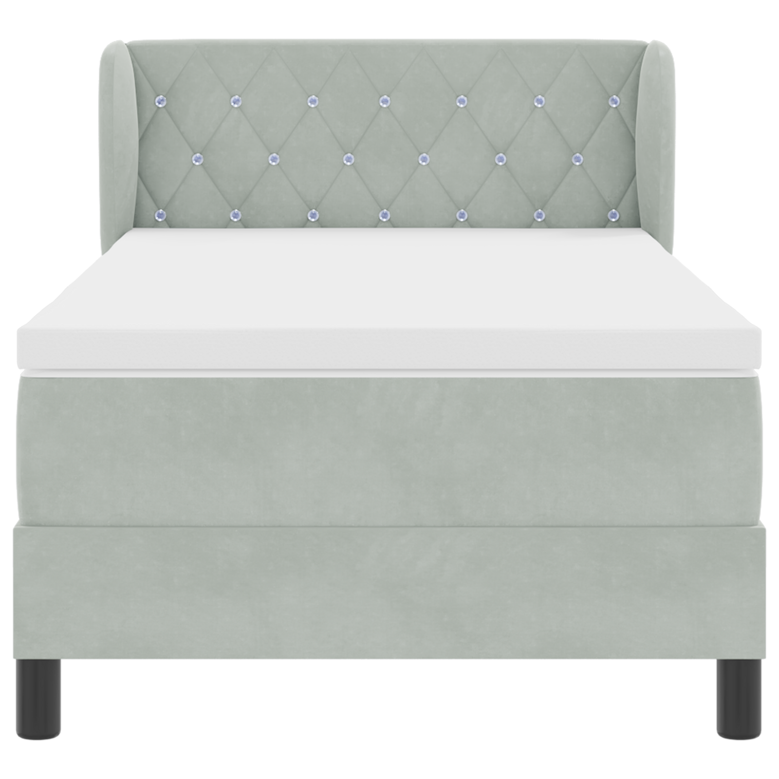 Pat cu saltea vidaXL Gri deschis 90x200 cm Catifea Pat cu saltea vidaXL Gri deschis 90x200 cm Catifea