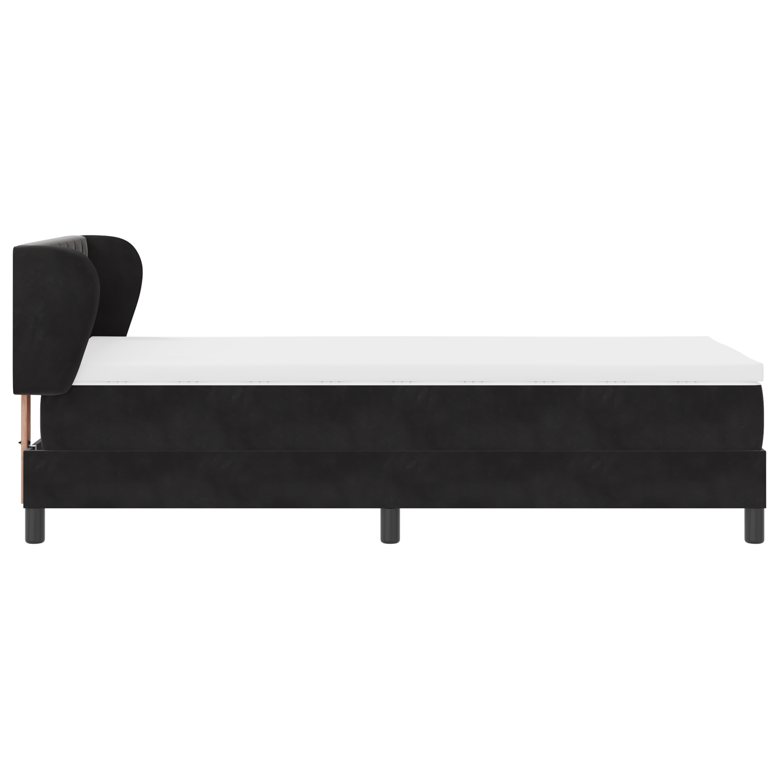 Pat cu arc de boxă vidaXL cu saltea Negru 100x200 cm Catifea Pat cu arc de boxă vidaXL cu saltea Negru 100x200 cm Catifea