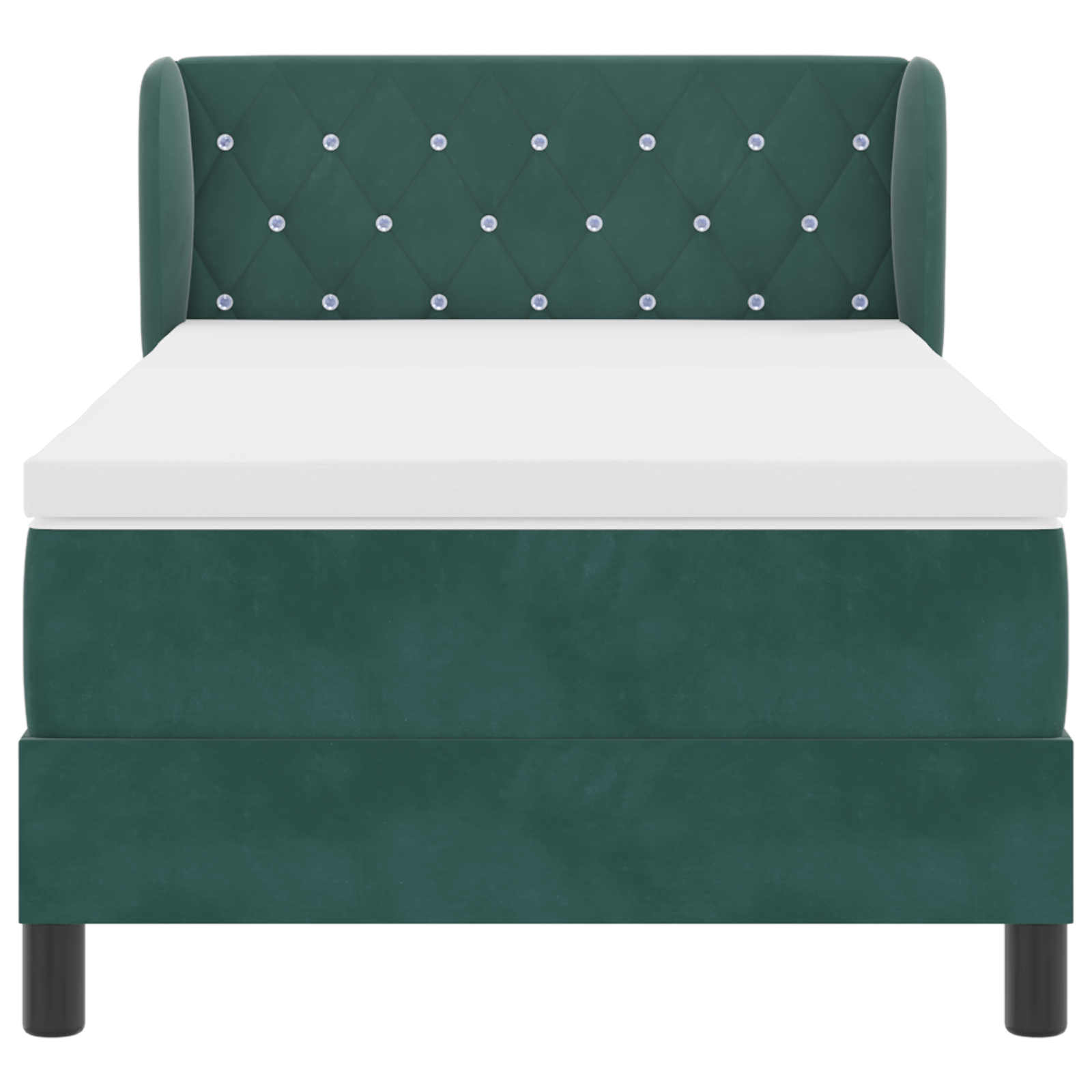 Pat Box Spring vidaXL cu saltea Verde închis 100x200 cm Catifea