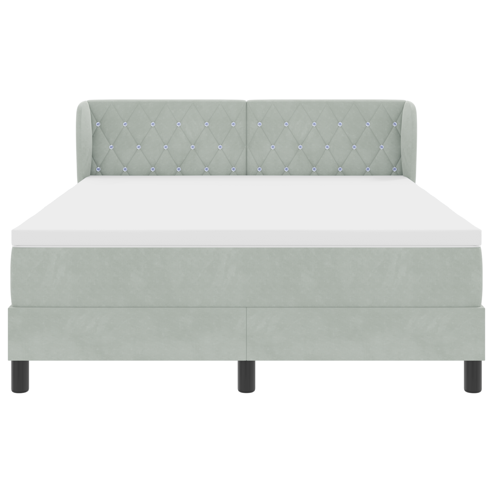 Pat cu saltea vidaXL Gri deschis 140x190 cm Catifea Pat cu saltea vidaXL Gri deschis 140x190 cm Catifea