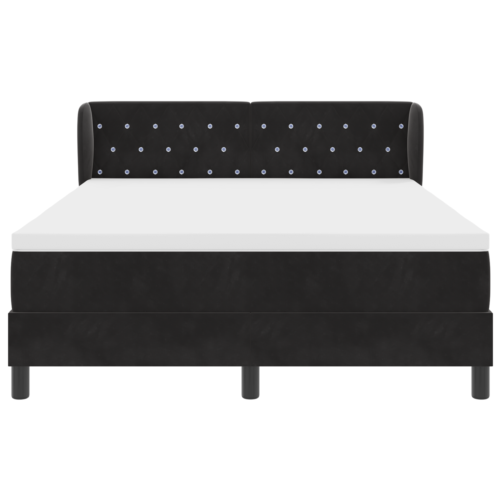 Pat Box Spring vidaXL cu Saltea Negru 140x190 cm Catifea Pat Box Spring vidaXL cu Saltea Negru 140x190 cm Catifea