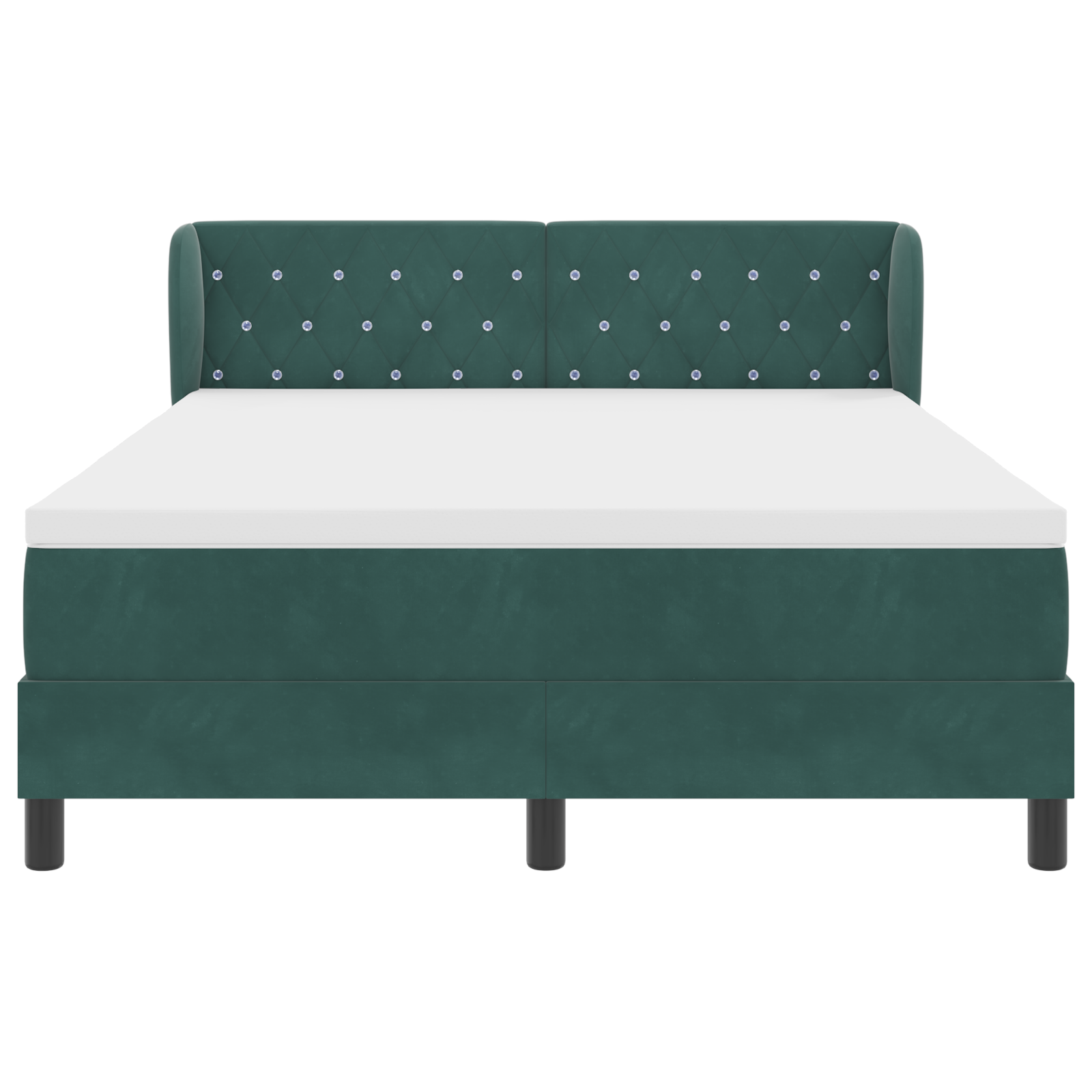 Pat cu arcuri și saltea vidaXL Verde Întunecat 160x200 cm Catifea Pat cu arcuri și saltea vidaXL Verde Întunecat 160x200 cm Catifea