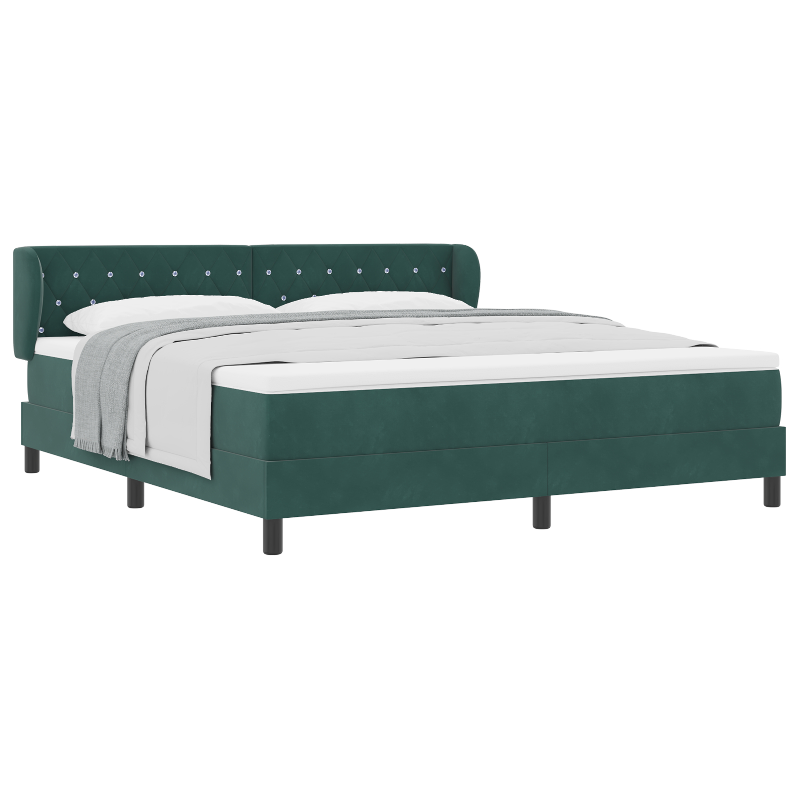 vidaXL Pat cu saltea cu arcuri Gri închis 80x200 cm Catifea cu saltea vidaXL Pat cu saltea cu arcuri Gri închis 80x200 cm Catifea cu saltea