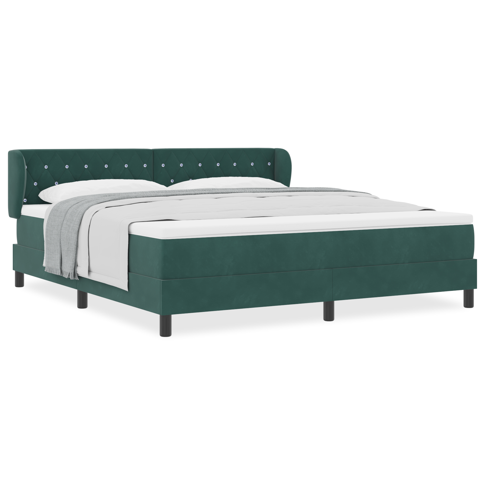 vidaXL Pat cu saltea cu arcuri Gri închis 80x200 cm Catifea cu saltea vidaXL Pat cu saltea cu arcuri Gri închis 80x200 cm Catifea cu saltea