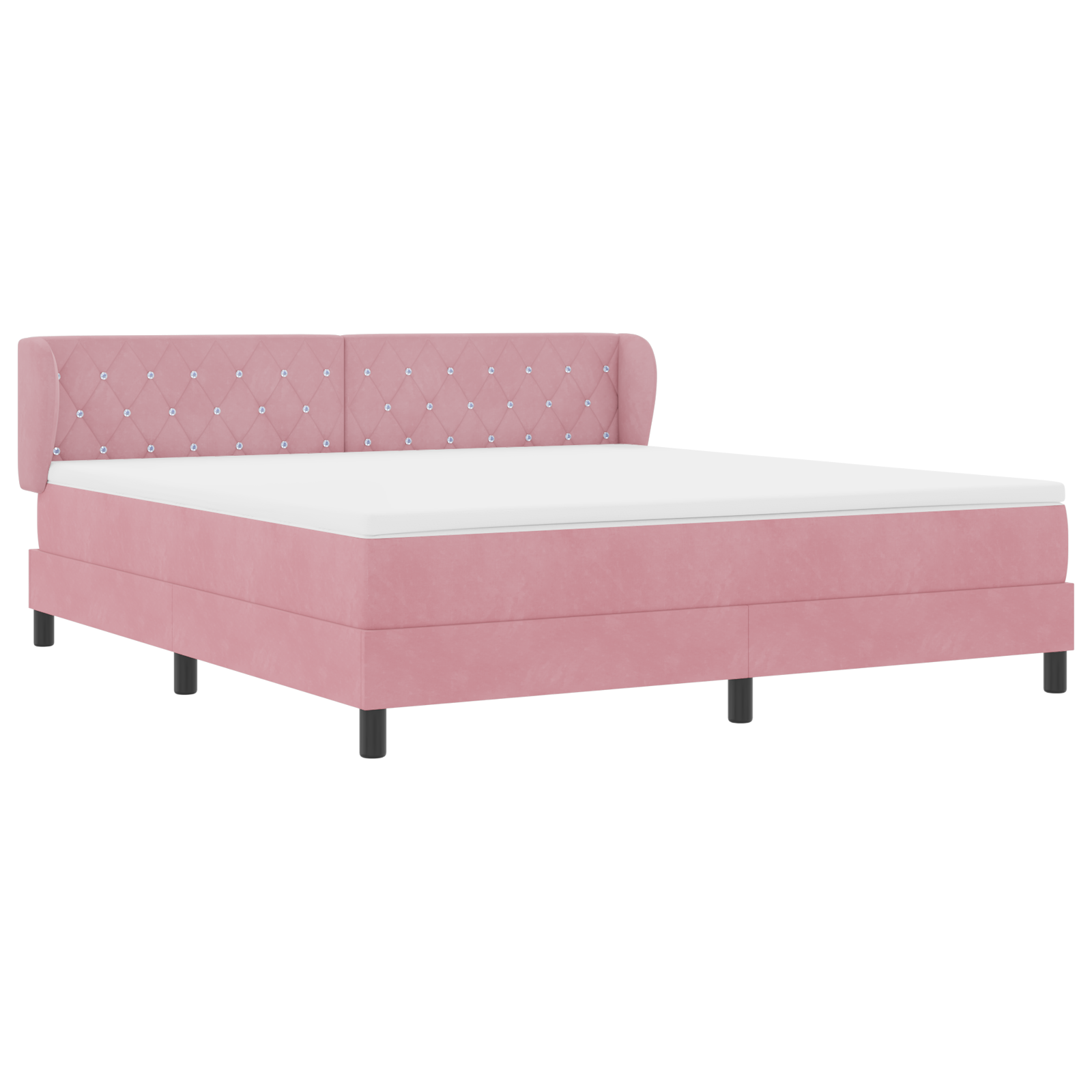vidaXL Pat cu saltea cu arcuri Gri închis 80x200 cm Catifea Roz vidaXL Pat cu saltea cu arcuri Gri închis 80x200 cm Catifea Roz