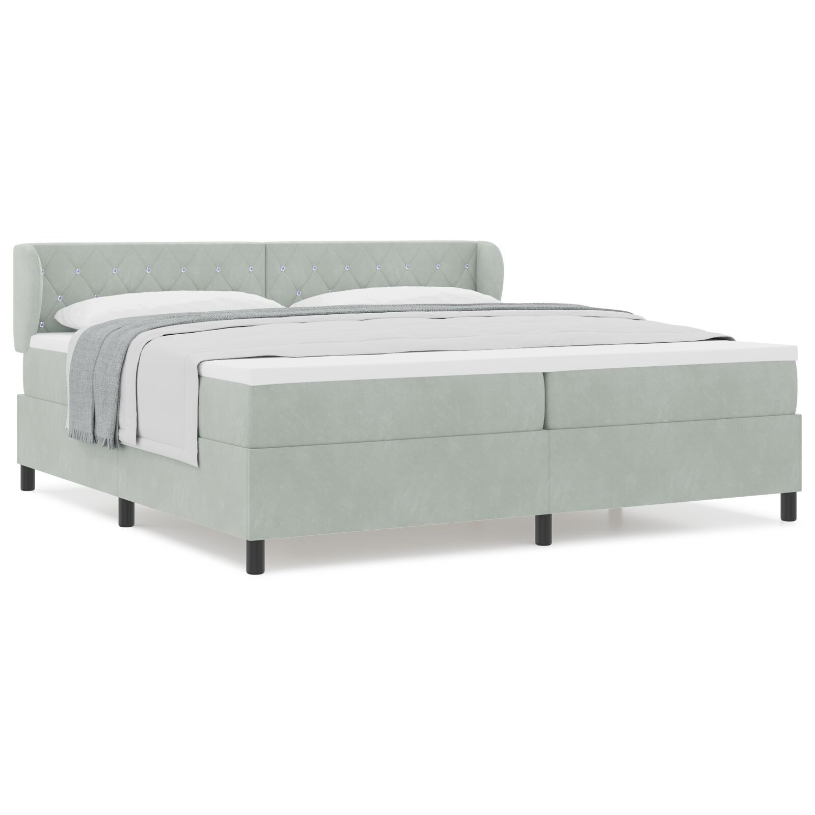 vidaXL Pat cu saltea cu arcuri Gri închis 80x200 cm Catifea cu saltea vidaXL Pat cu saltea cu arcuri Gri închis 80x200 cm Catifea cu saltea