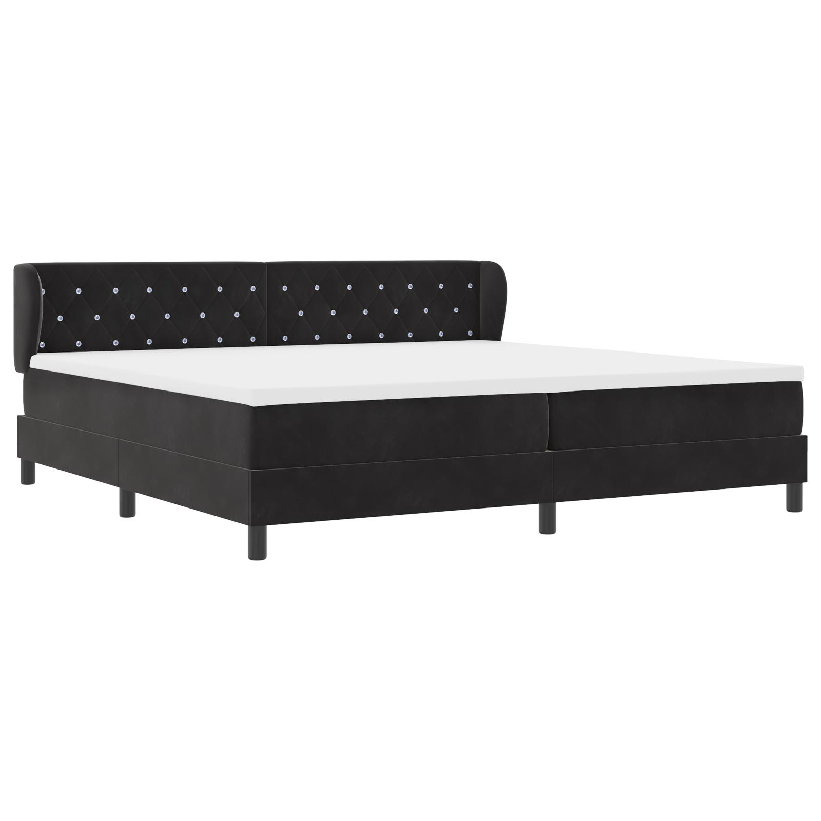 Pat cu arcuri vidaXL și saltea Negru 200x200 cm Catifea Pat cu arcuri vidaXL și saltea Negru 200x200 cm Catifea