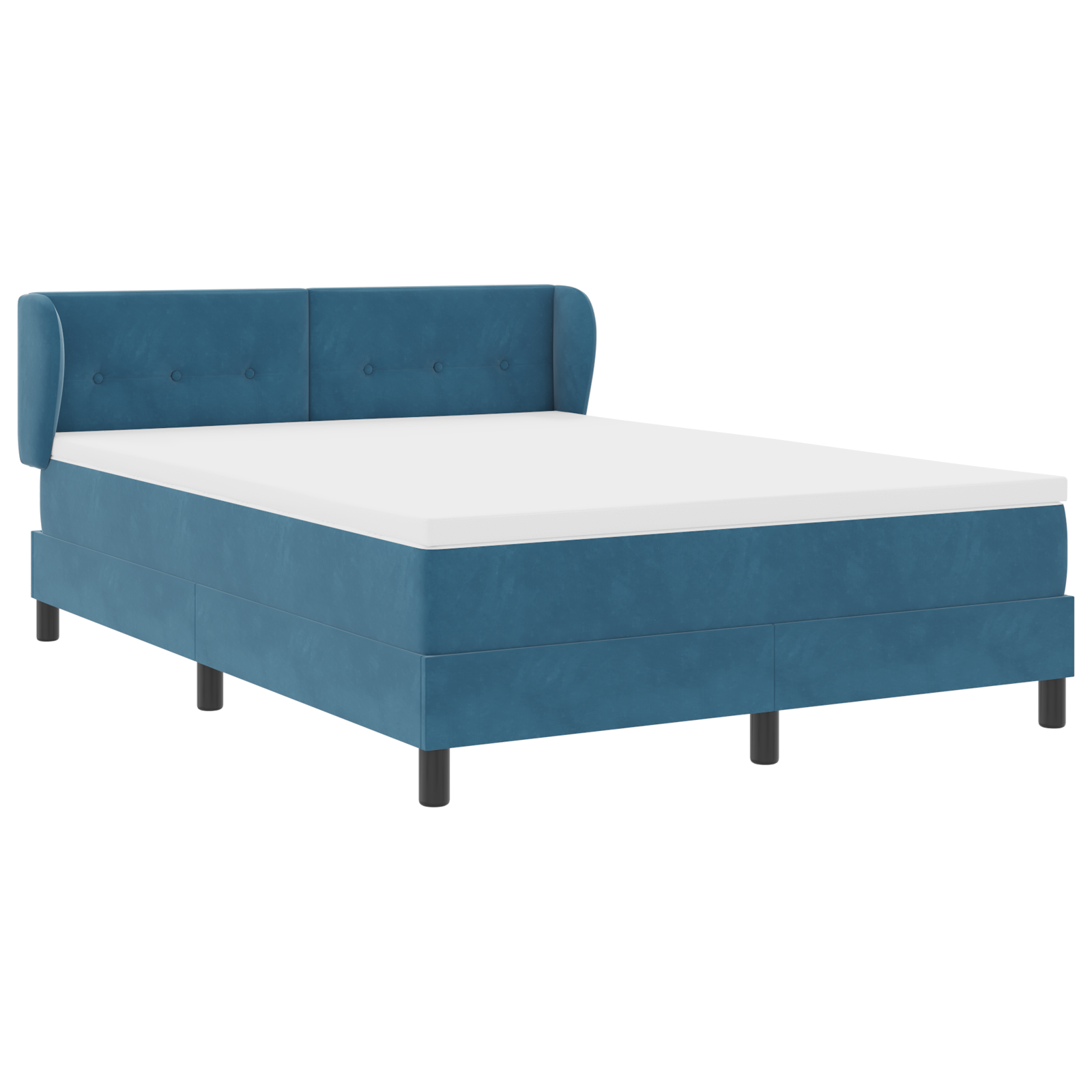 Pat Box Spring cu Saltea vidaXL Albastru Închis 140x190 cm Catifea Pat Box Spring cu Saltea vidaXL Albastru Închis 140x190 cm Catifea