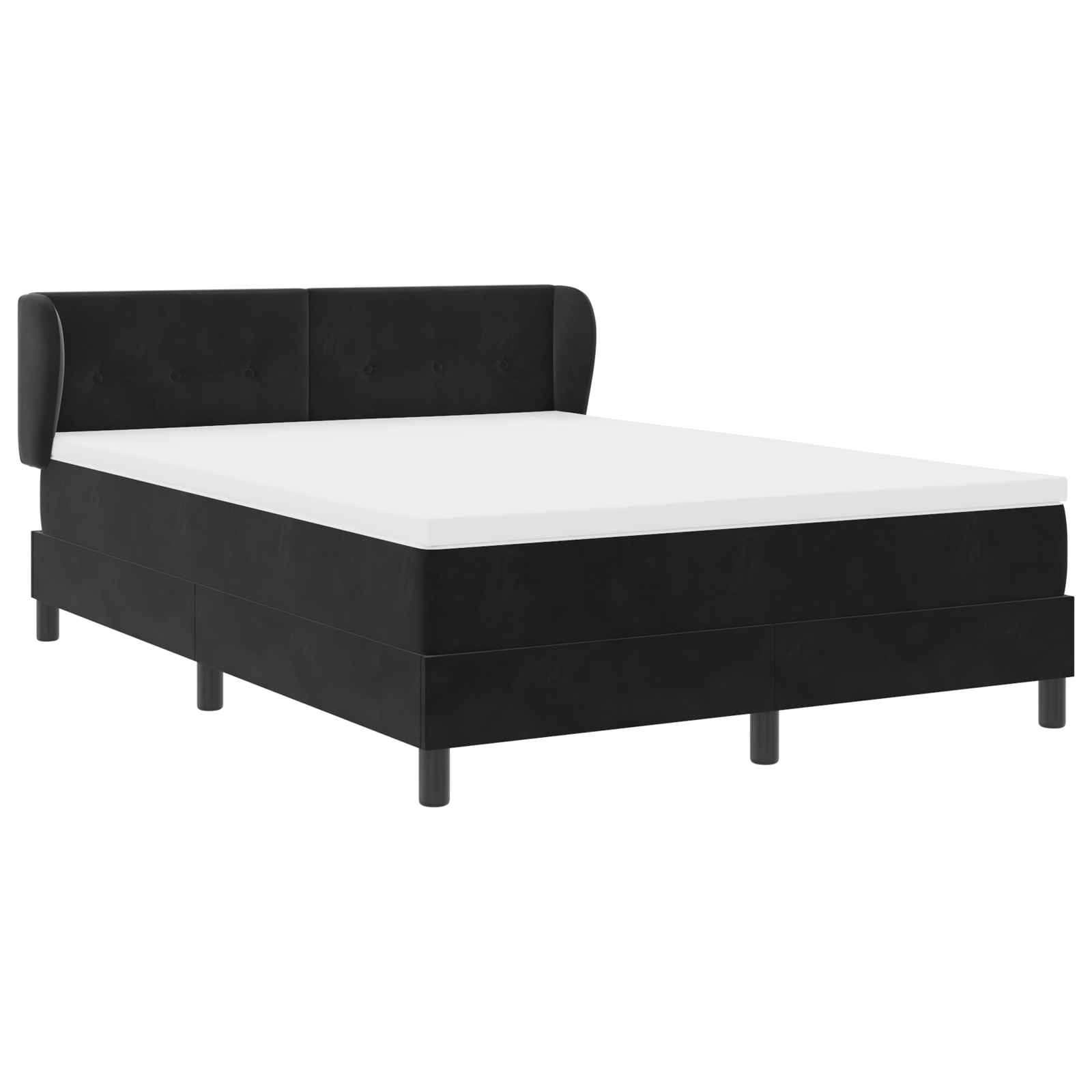 Pat cu saltea vidaXL Black 140x200 cm Catifea Pat cu saltea vidaXL Black 140x200 cm Catifea
