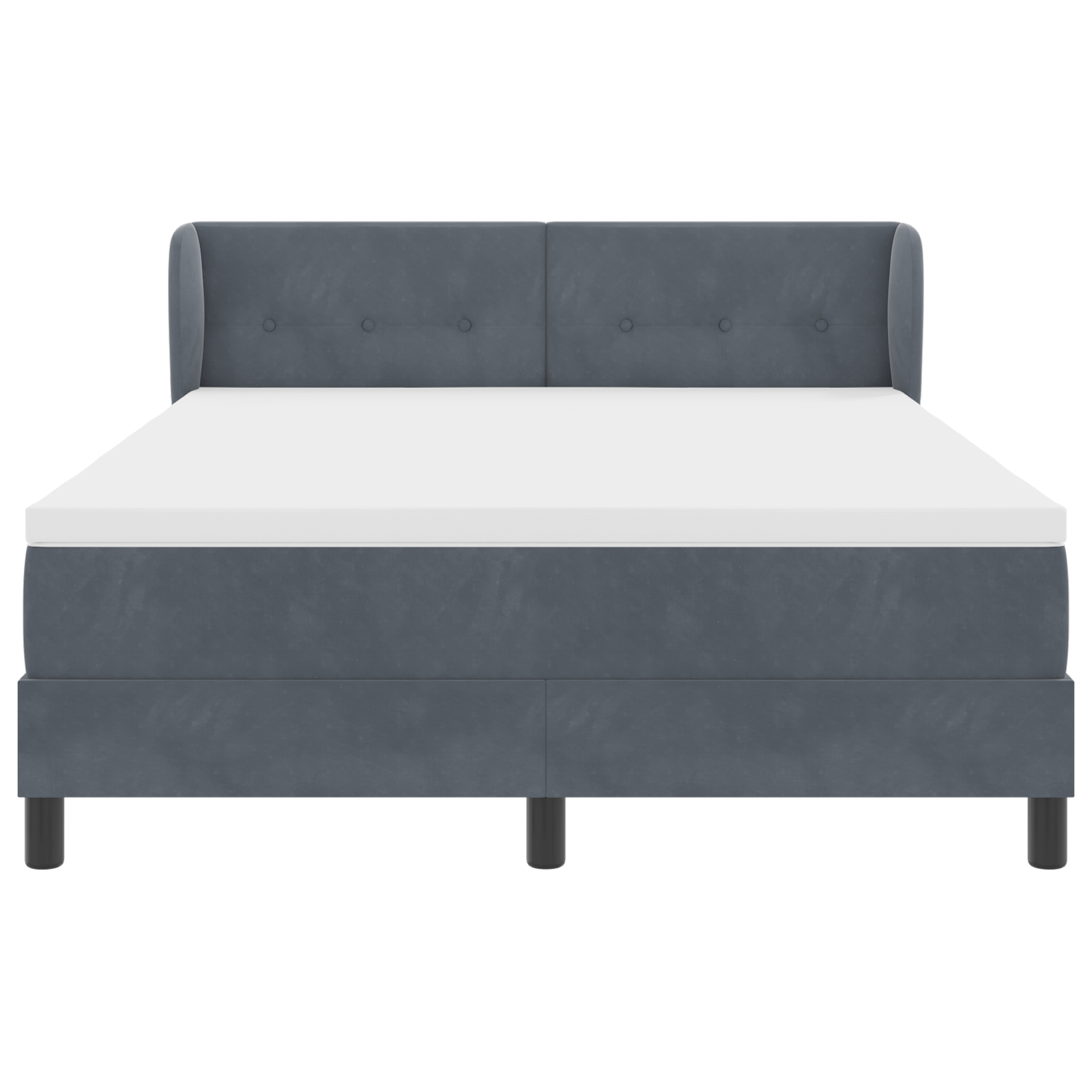 Pat cu saltea Box Spring vidaXL Gri închis 160x200 cm Catifea Pat cu saltea Box Spring vidaXL Gri închis 160x200 cm Catifea