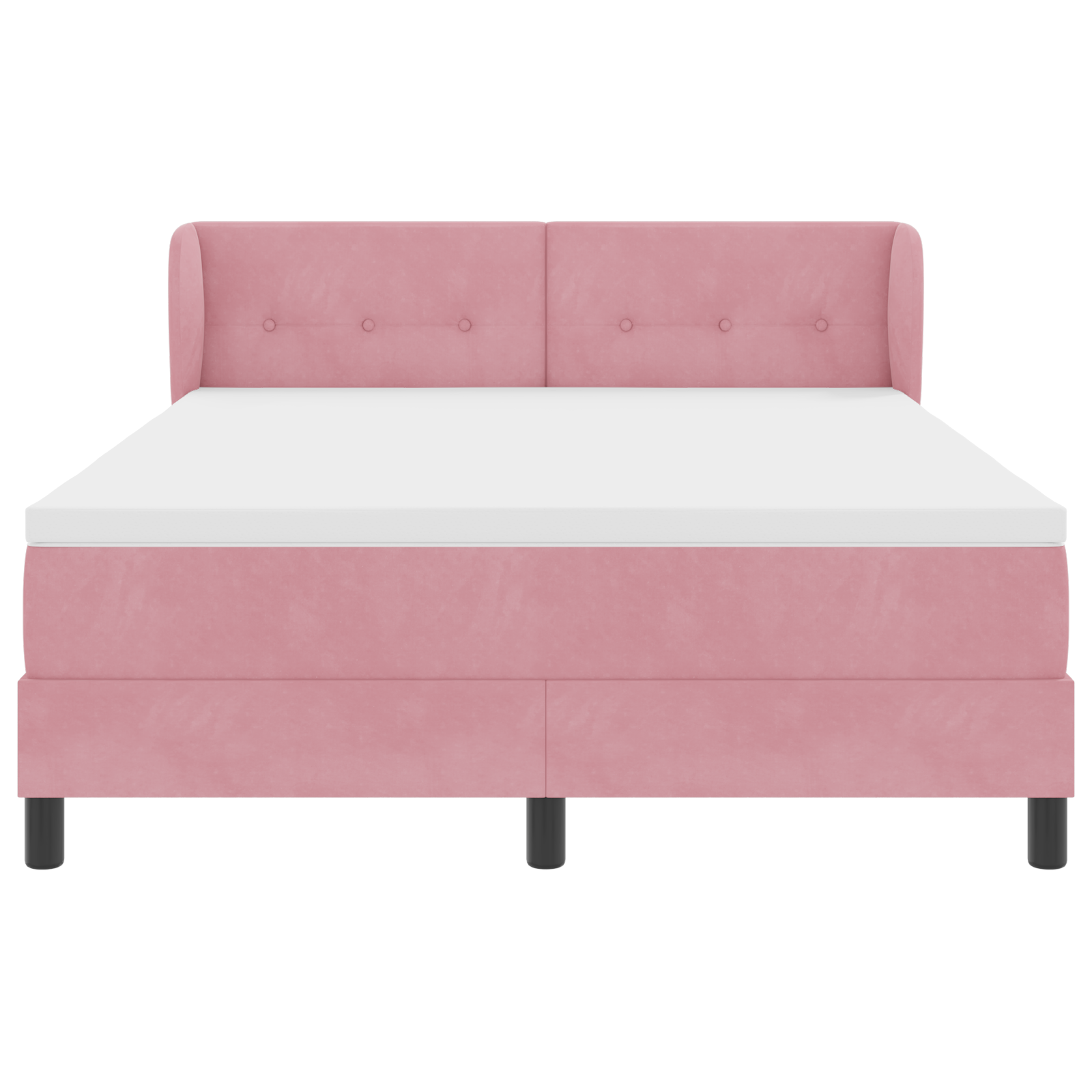 Pat Box Spring vidaXL cu saltea Roz 160x200 cm Catifea Pat Box Spring vidaXL cu saltea Roz 160x200 cm Catifea