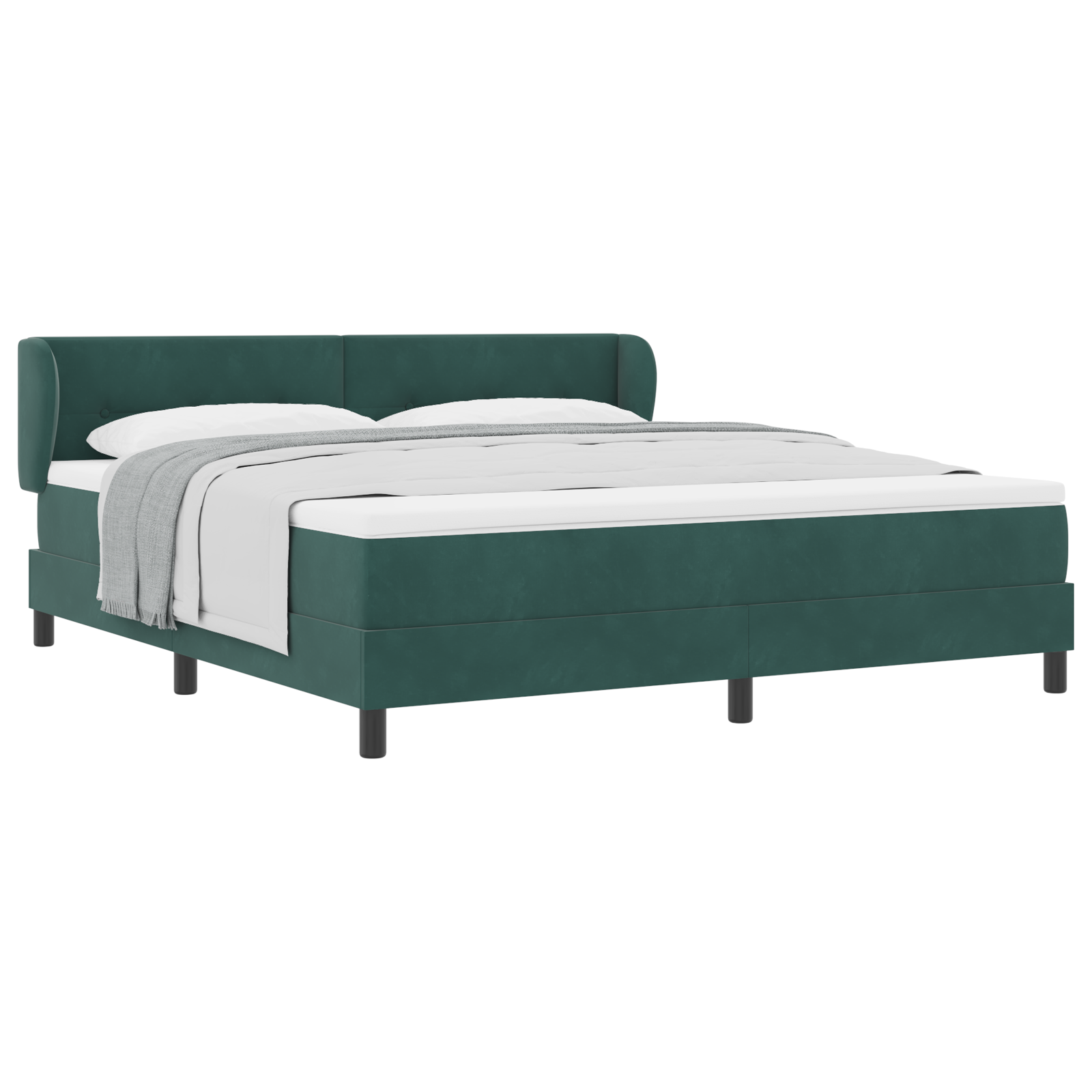 vidaXL Pat cu saltea cu arcuri Gri închis 80x200 cm Catifea cu saltea vidaXL Pat cu saltea cu arcuri Gri închis 80x200 cm Catifea cu saltea