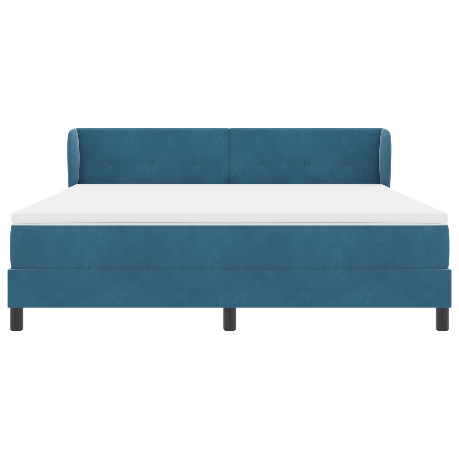 Pat cu saltea vidaXL Tip Box Spring Albastru Închis 180x200 cm Catifea Pat cu saltea vidaXL Tip Box Spring Albastru Închis 180x200 cm Catifea