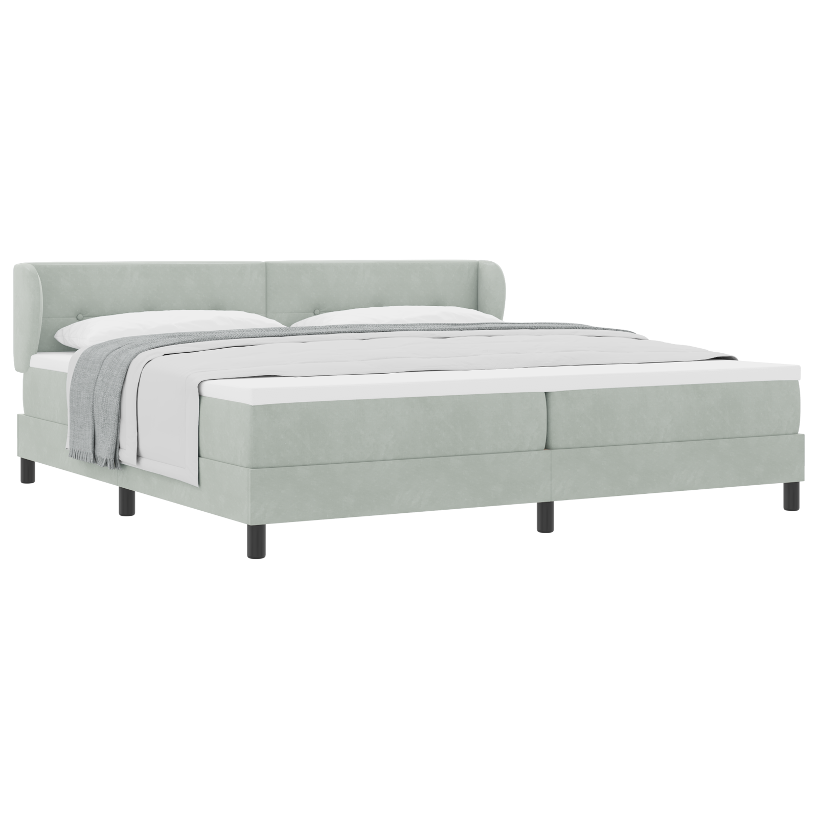 vidaXL Pat cu saltea cu arcuri Gri închis 80x200 cm Catifea cu saltea vidaXL Pat cu saltea cu arcuri Gri închis 80x200 cm Catifea cu saltea