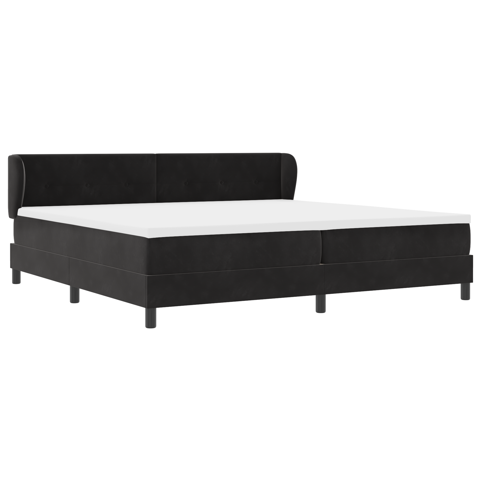 Pat box spring vidaXL cu saltea Negru 200x200 cm Catifea Pat box spring vidaXL cu saltea Negru 200x200 cm Catifea