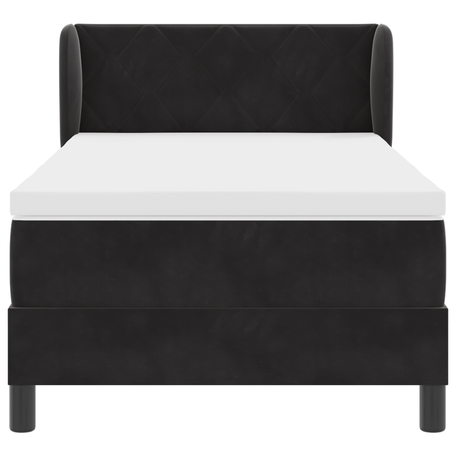 vidaXL Pat cu saltea cu arcuri Gri închis 80x200 cm Catifea Negru vidaXL Pat cu saltea cu arcuri Gri închis 80x200 cm Catifea Negru