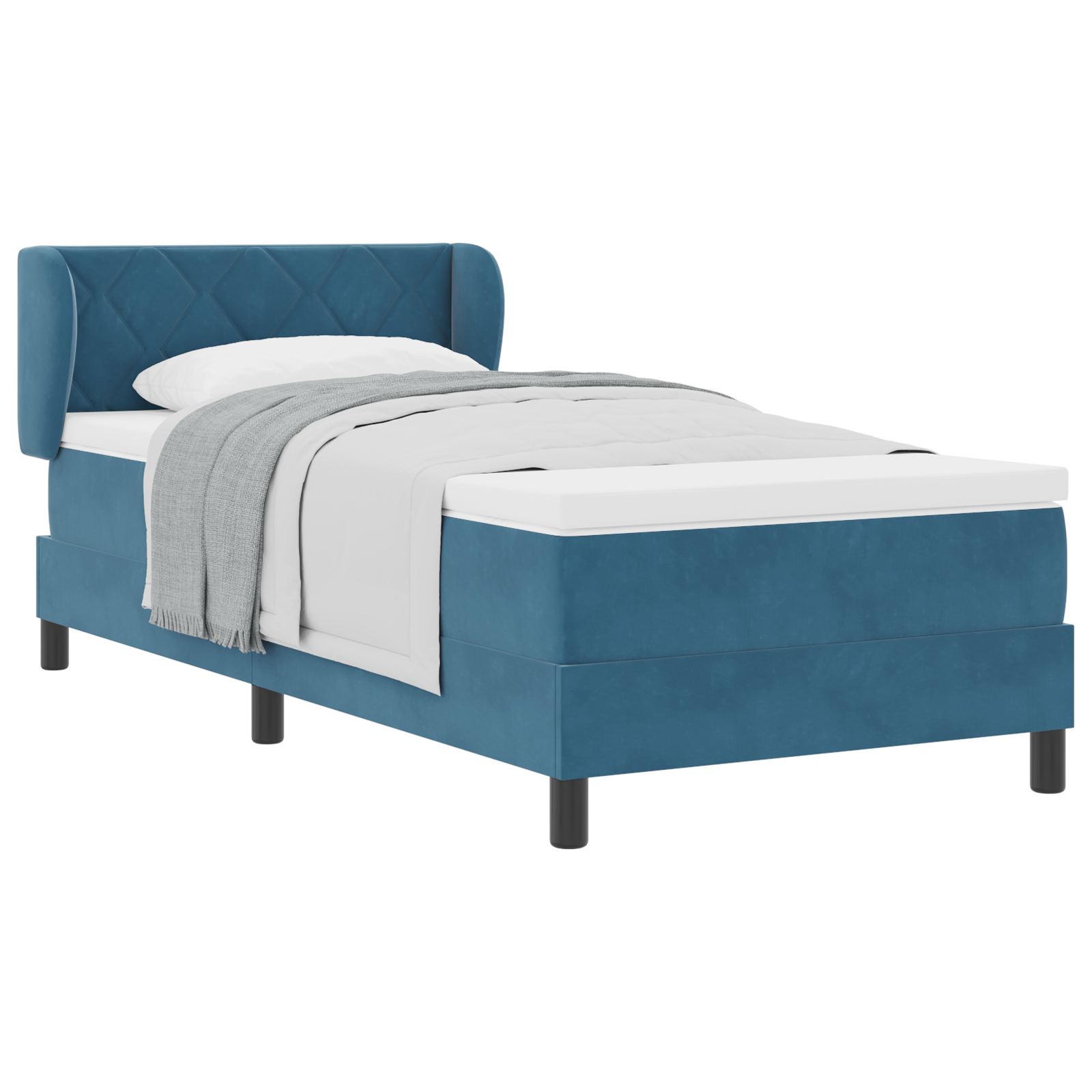 vidaXL Pat cu saltea cu arcuri Gri închis 80x200 cm Catifea cu saltea vidaXL Pat cu saltea cu arcuri Gri închis 80x200 cm Catifea cu saltea