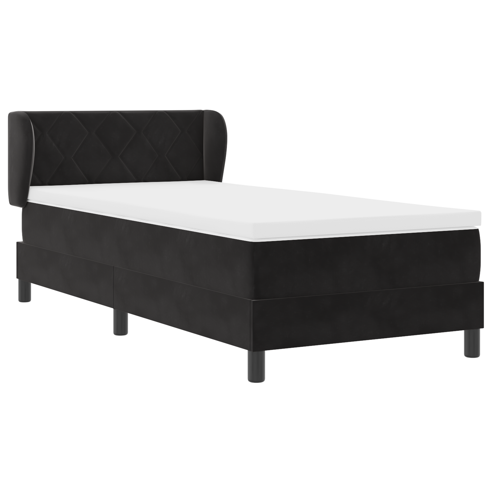 Rame de pat vidaXL cu saltea Negru 100x200 cm Catifea