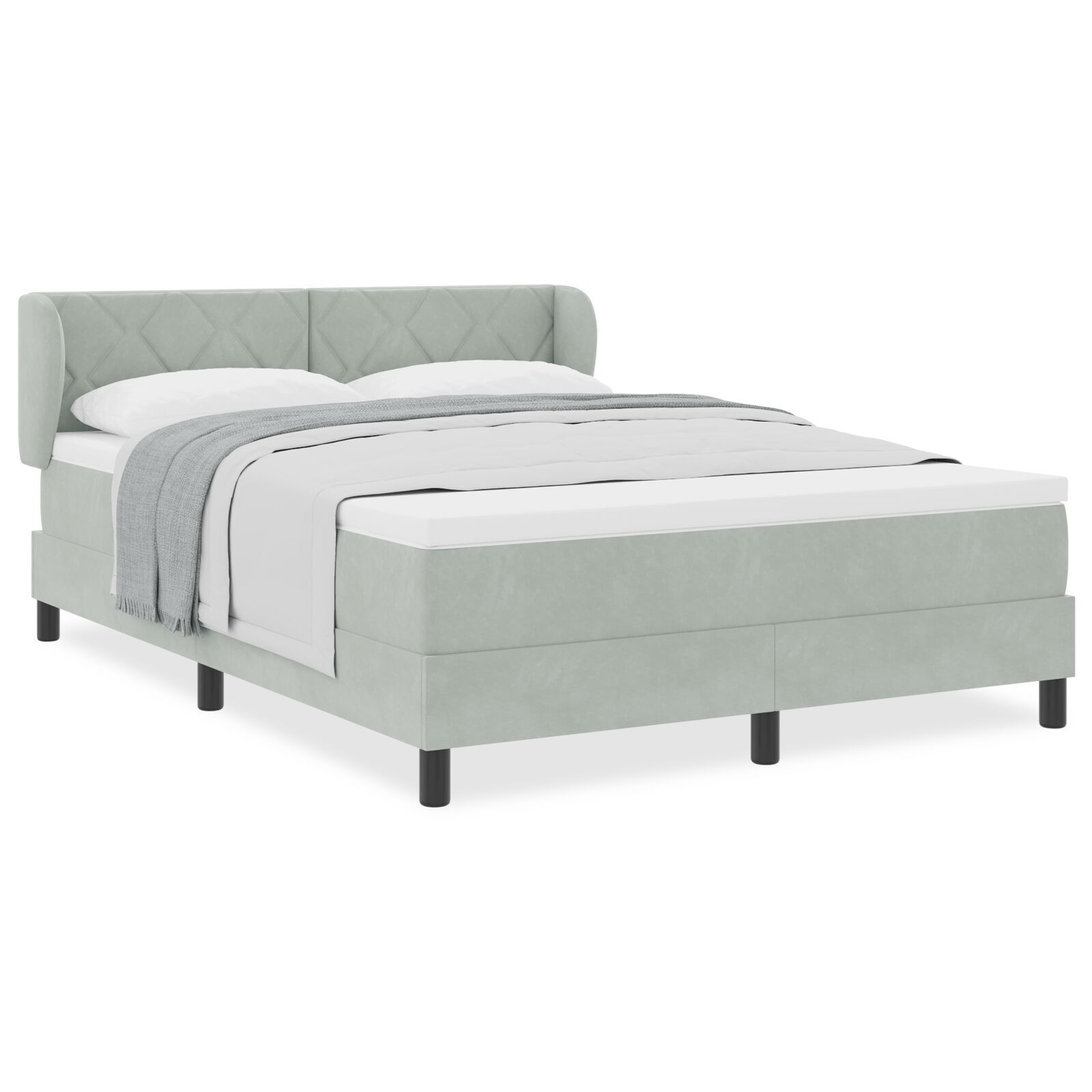 vidaXL Pat cu saltea cu arcuri Gri închis 80x200 cm Catifea cu saltea vidaXL Pat cu saltea cu arcuri Gri închis 80x200 cm Catifea cu saltea