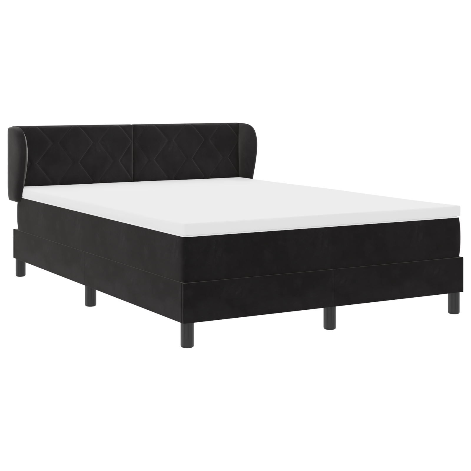 vidaXL Pat cu saltea cu arcuri Gri închis 80x200 cm Catifea Negru vidaXL Pat cu saltea cu arcuri Gri închis 80x200 cm Catifea Negru