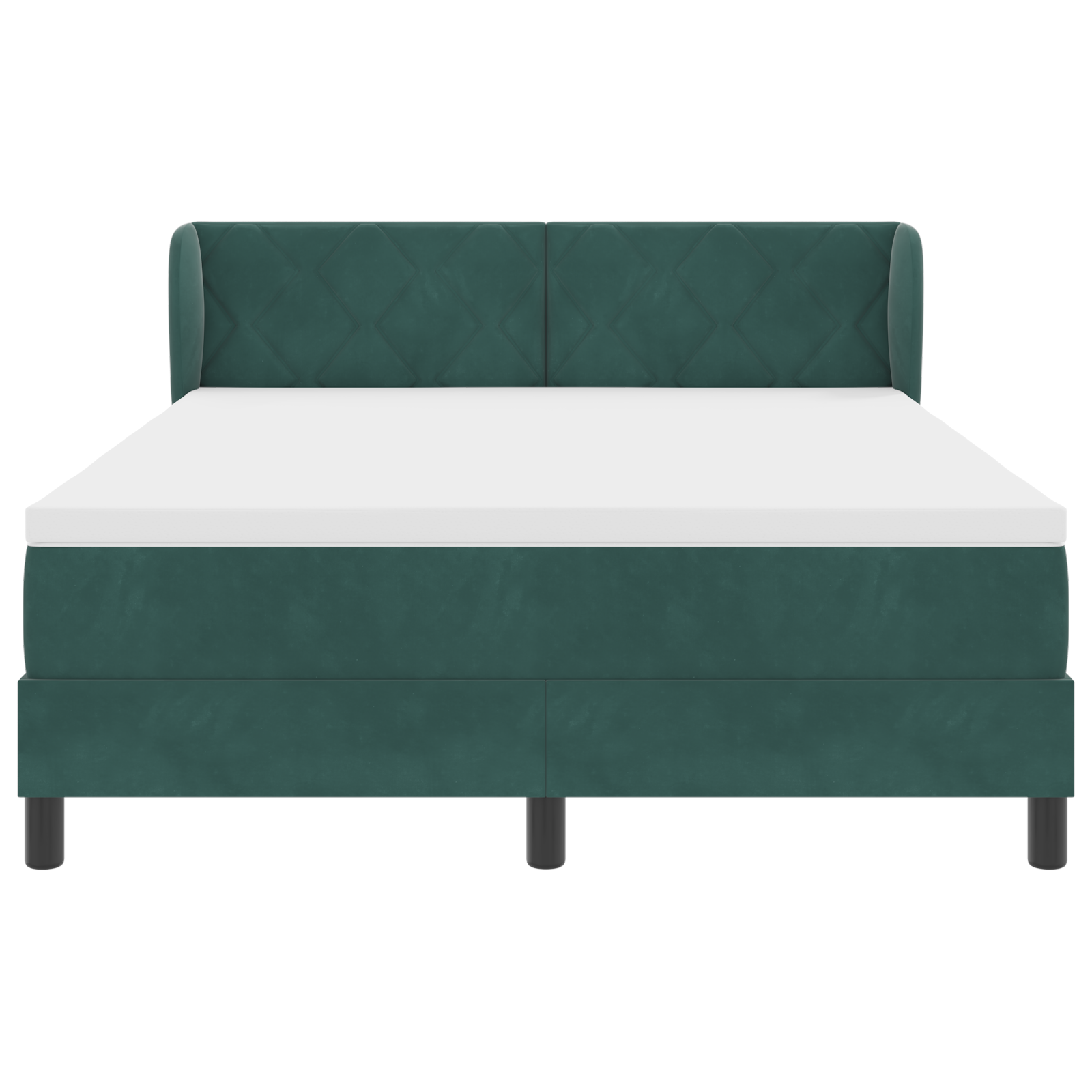 Pat cu tablie vidaXL cu saltea verde închis 140x190 cm din catifea Pat cu tablie vidaXL cu saltea verde închis 140x190 cm din catifea