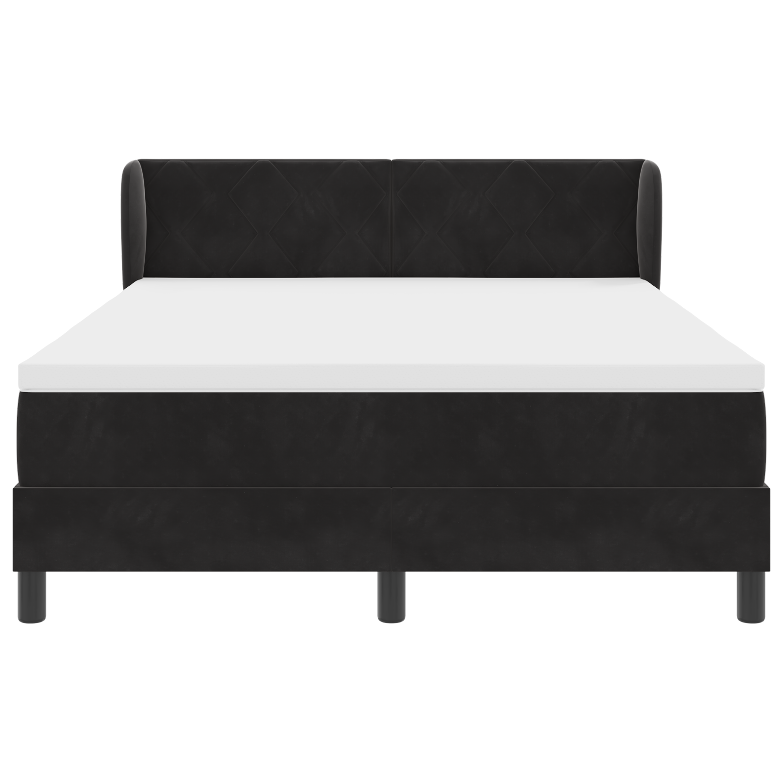 Pat cu arcuri vidaXL cu saltea Negru 140x200 cm Catifea Pat cu arcuri vidaXL cu saltea Negru 140x200 cm Catifea
