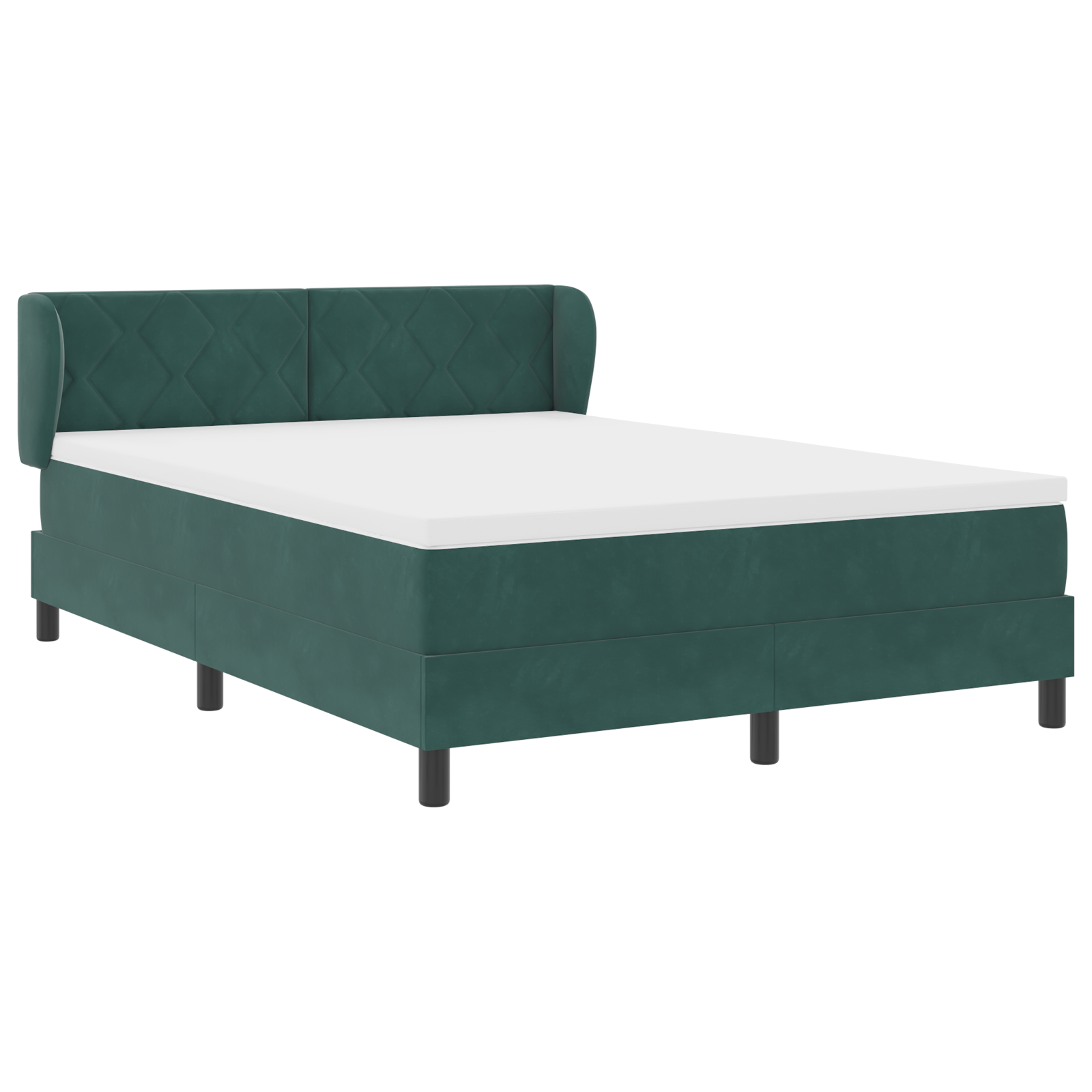Pat Box cu Saltea vidaXL Verde închis 140x200 cm Catifea Pat Box cu Saltea vidaXL Verde închis 140x200 cm Catifea
