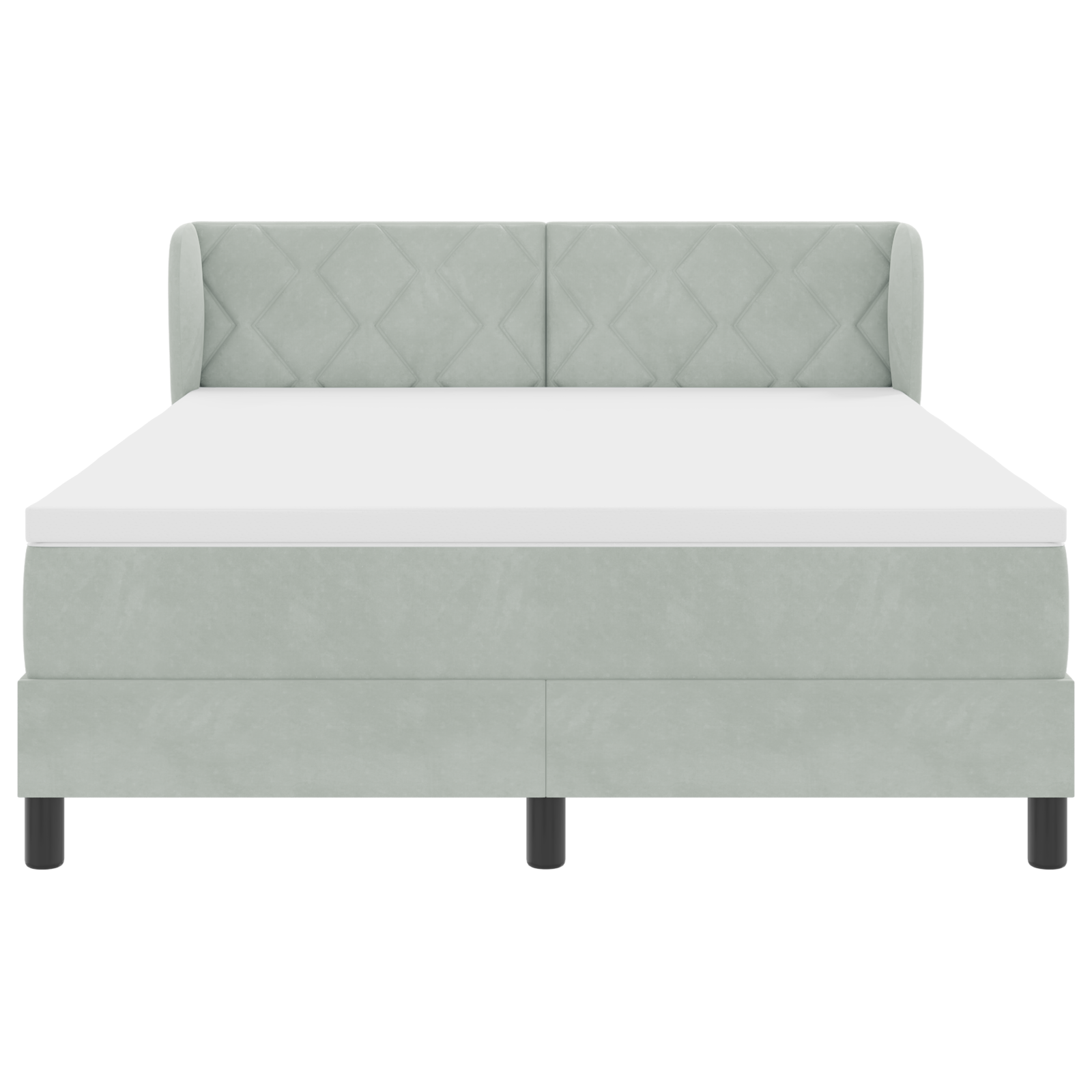 Pat cu saltea vidaXL Light Grey 160x200 cm Catifea Pat cu saltea vidaXL Light Grey 160x200 cm Catifea
