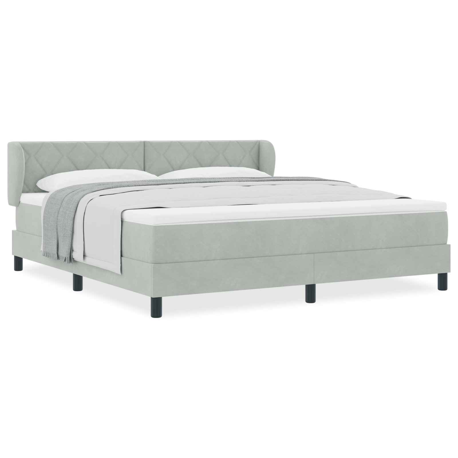 vidaXL Pat cu saltea cu arcuri Gri închis 80x200 cm Catifea cu saltea