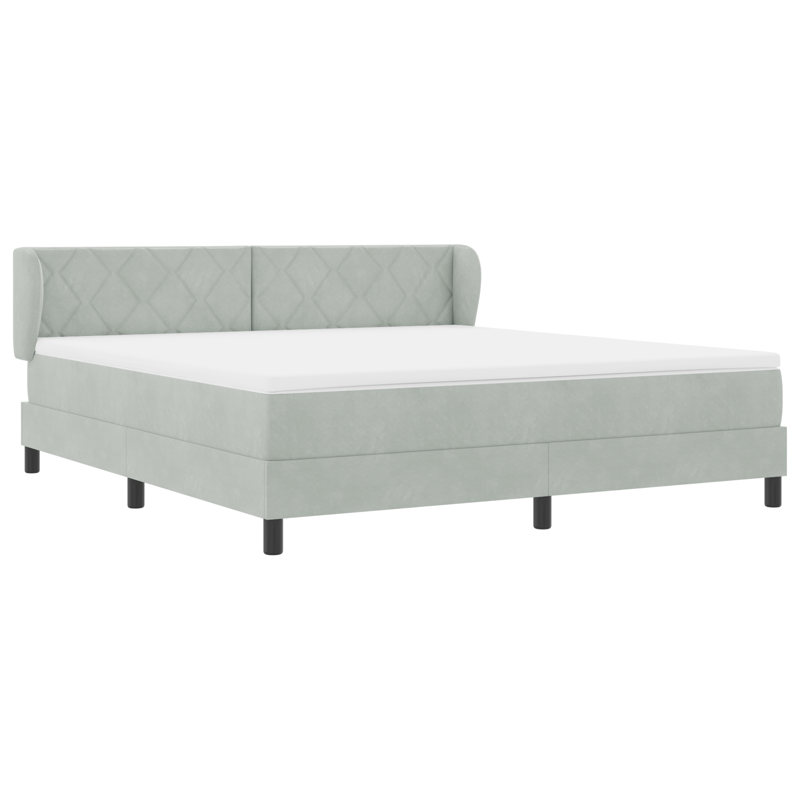 vidaXL Pat cu saltea cu arcuri Gri închis 80x200 cm Catifea cu saltea