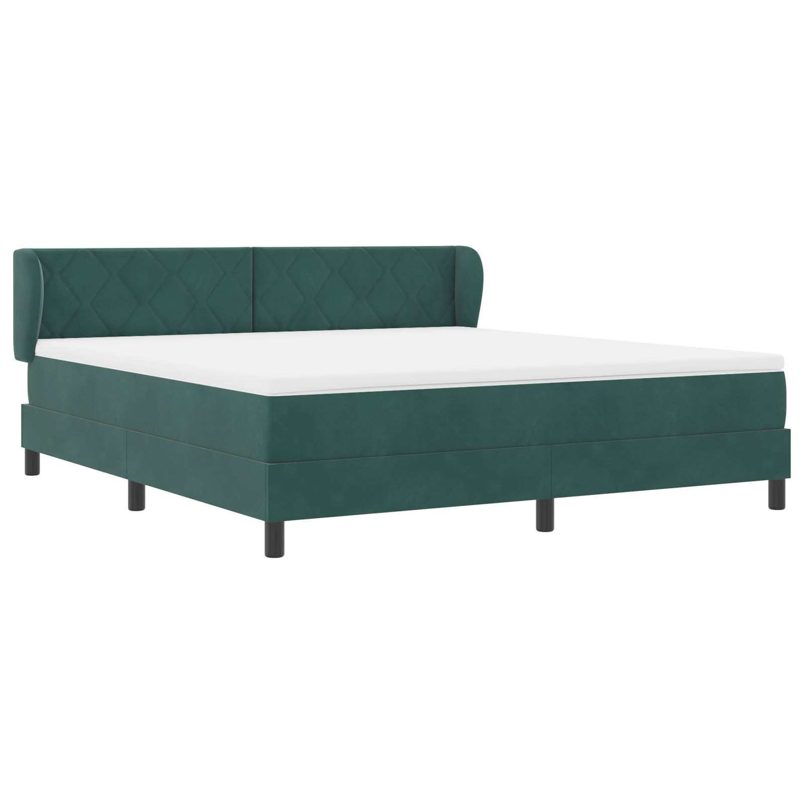 Pat Box Spring vidaXL cu Saltea Verde Întunecat 180x200 cm Catifea Pat Box Spring vidaXL cu Saltea Verde Întunecat 180x200 cm Catifea