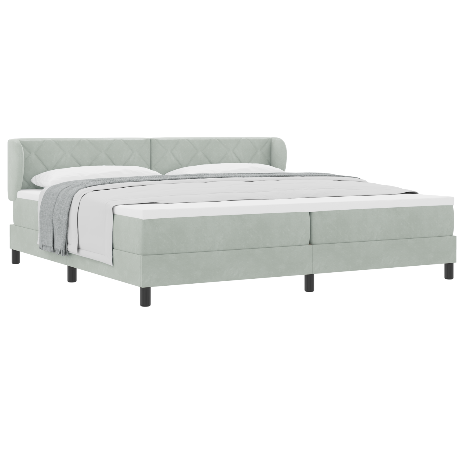 vidaXL Pat cu saltea cu arcuri Gri închis 80x200 cm Catifea cu saltea