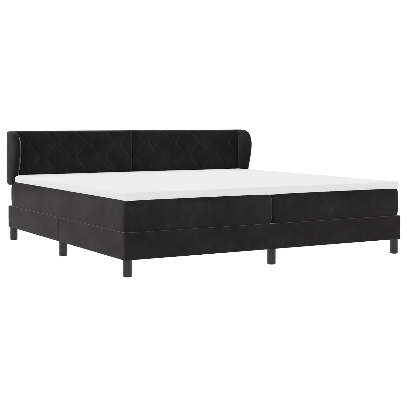 vidaXL Pat cu saltea cu arcuri Gri închis 80x200 cm Catifea Negru
