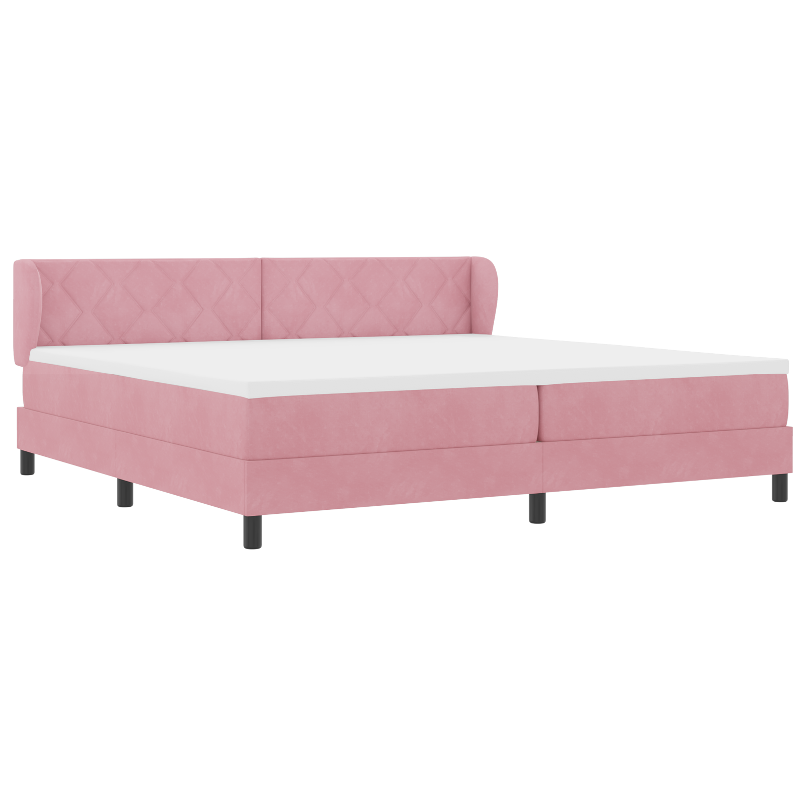 vidaXL Pat cu saltea cu arcuri Gri închis 80x200 cm Catifea Roz vidaXL Pat cu saltea cu arcuri Gri închis 80x200 cm Catifea Roz