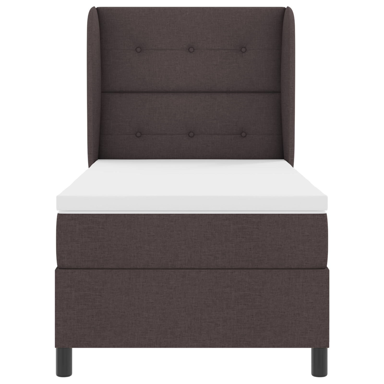 vidaXL Pat cu arcuri cu saltea Maro închis 90 x 200 cm țesătură vidaXL Pat cu arcuri cu saltea Maro închis 90 x 200 cm țesătură