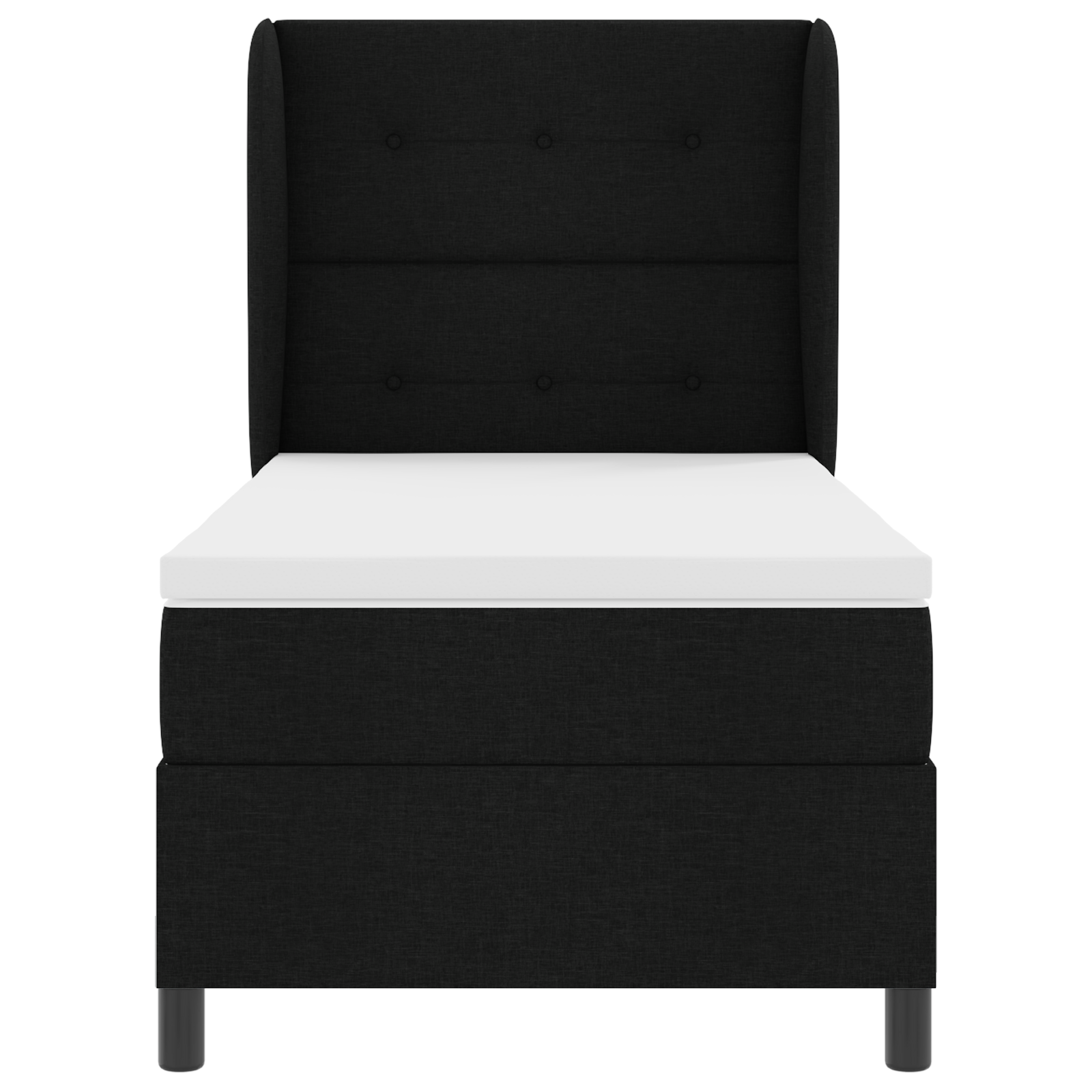 vidaXL Pat cu arcuri cu saltea Negru 100 x 200 cm țesătură vidaXL Pat cu arcuri cu saltea Negru 100 x 200 cm țesătură