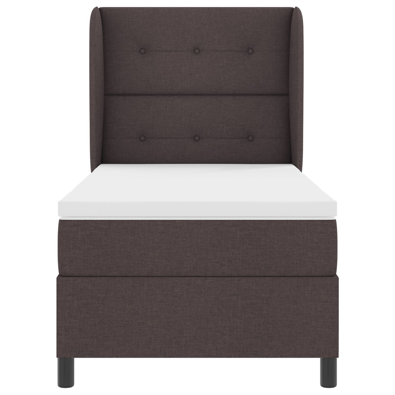 vidaXL Pat cu arcuri cu saltea Maro închis 100 x 200 cm țesătură vidaXL Pat cu arcuri cu saltea Maro închis 100 x 200 cm țesătură
