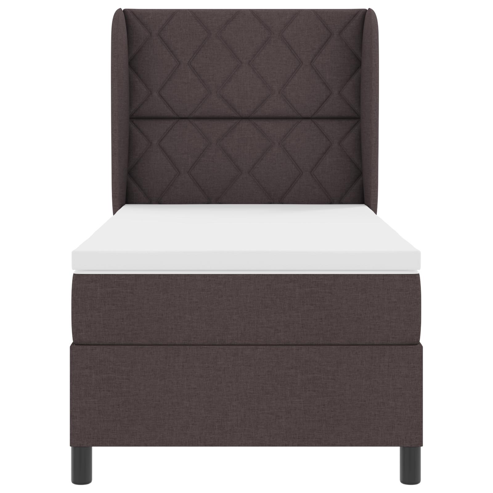 vidaXL Pat cu arcuri cu saltea Maro închis 90 x 200 cm țesătură vidaXL Pat cu arcuri cu saltea Maro închis 90 x 200 cm țesătură