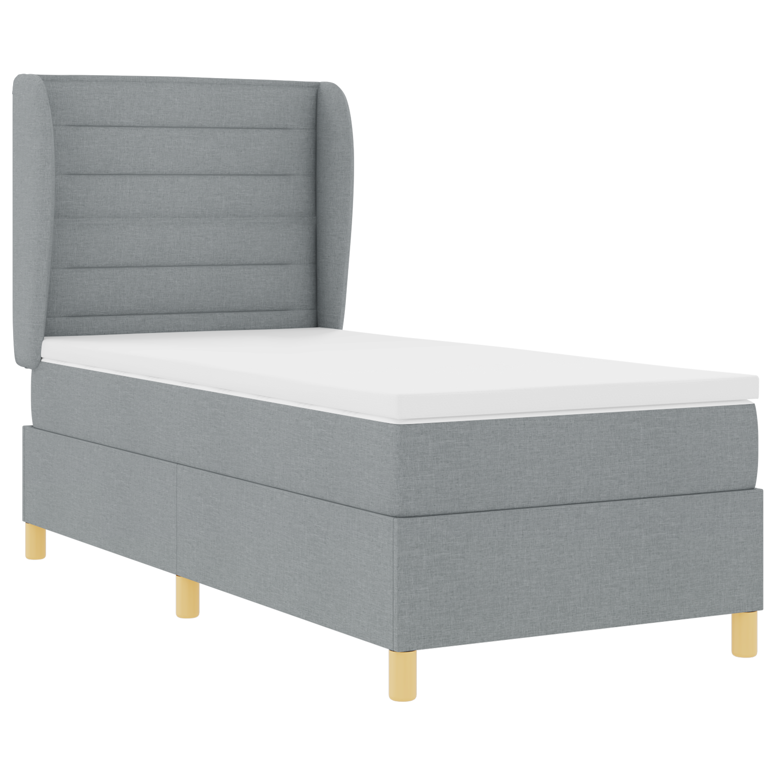 vidaXL Pat cu saltea cu arcuri Gri închis 90x190 cm Gri deschis vidaXL Pat cu saltea cu arcuri Gri închis 90x190 cm Gri deschis