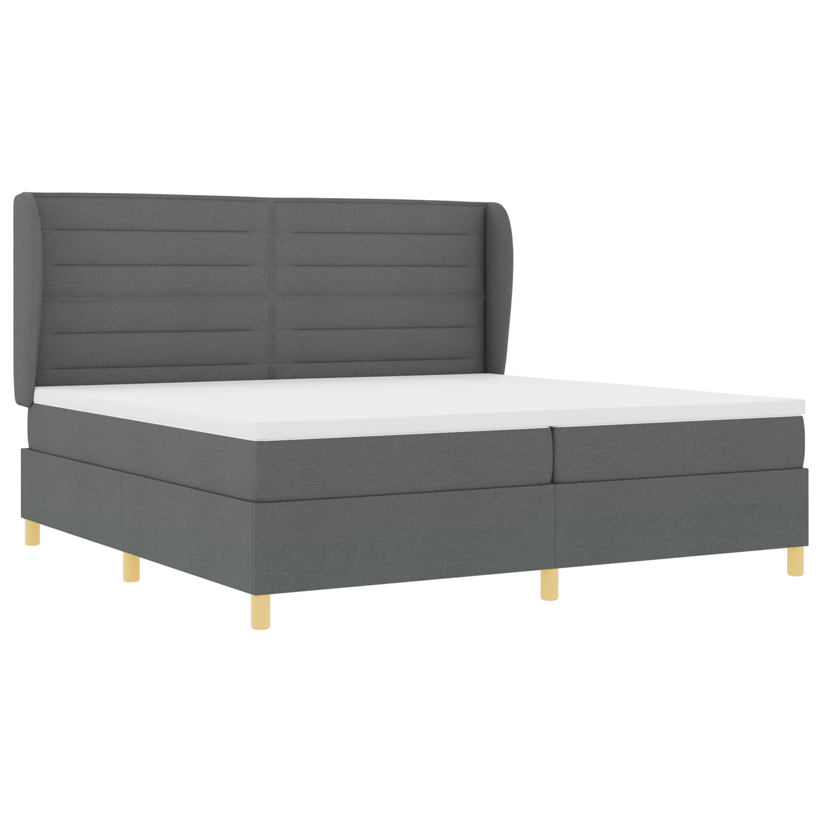 vidaXL Pat cu saltea cu arcuri Gri închis 90x190 cm Gri închis vidaXL Pat cu saltea cu arcuri Gri închis 90x190 cm Gri închis