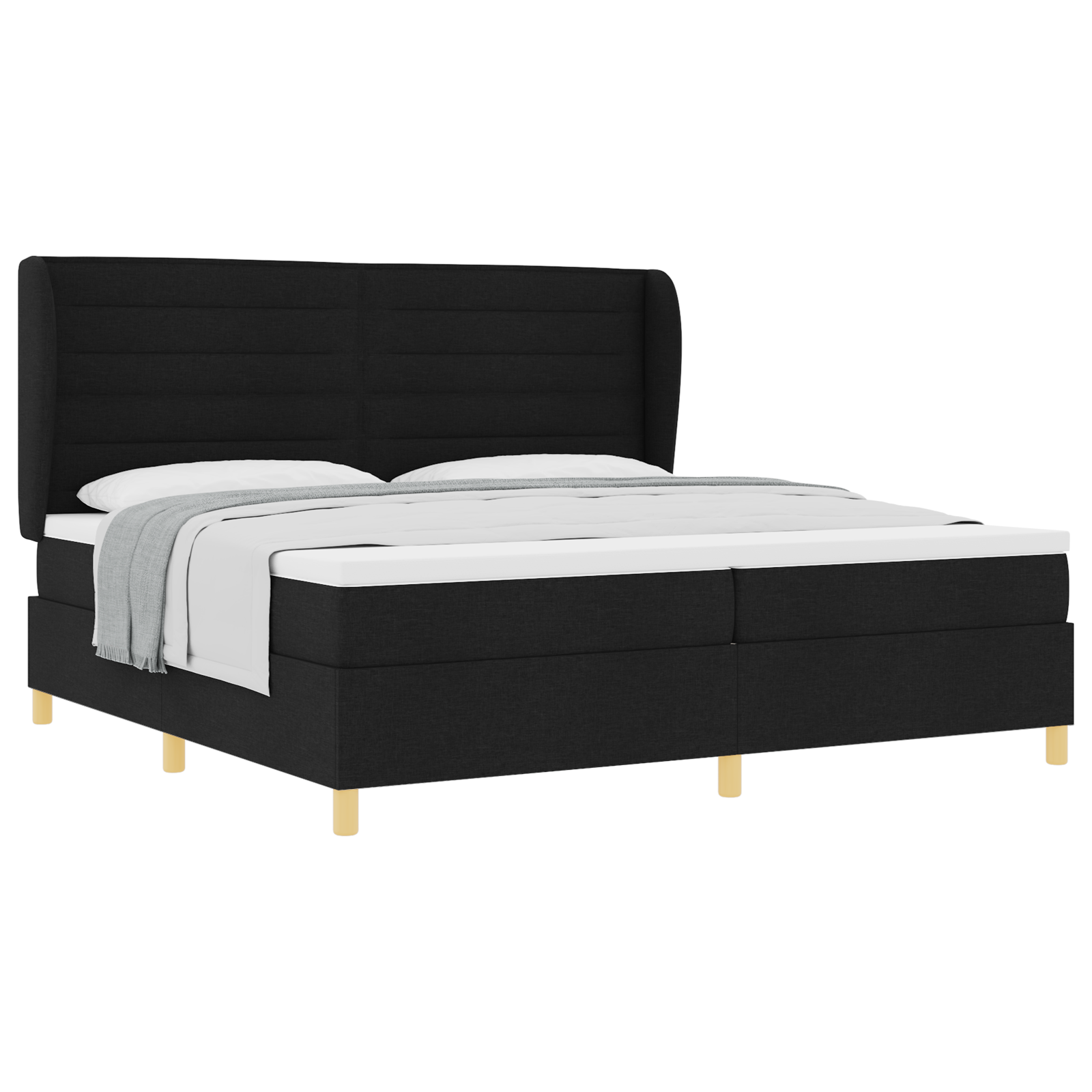 vidaXL Pat cu saltea cu arcuri Gri închis 90x190 cm Negru 200 x 200 cm vidaXL Pat cu saltea cu arcuri Gri închis 90x190 cm Negru 200 x 200 cm
