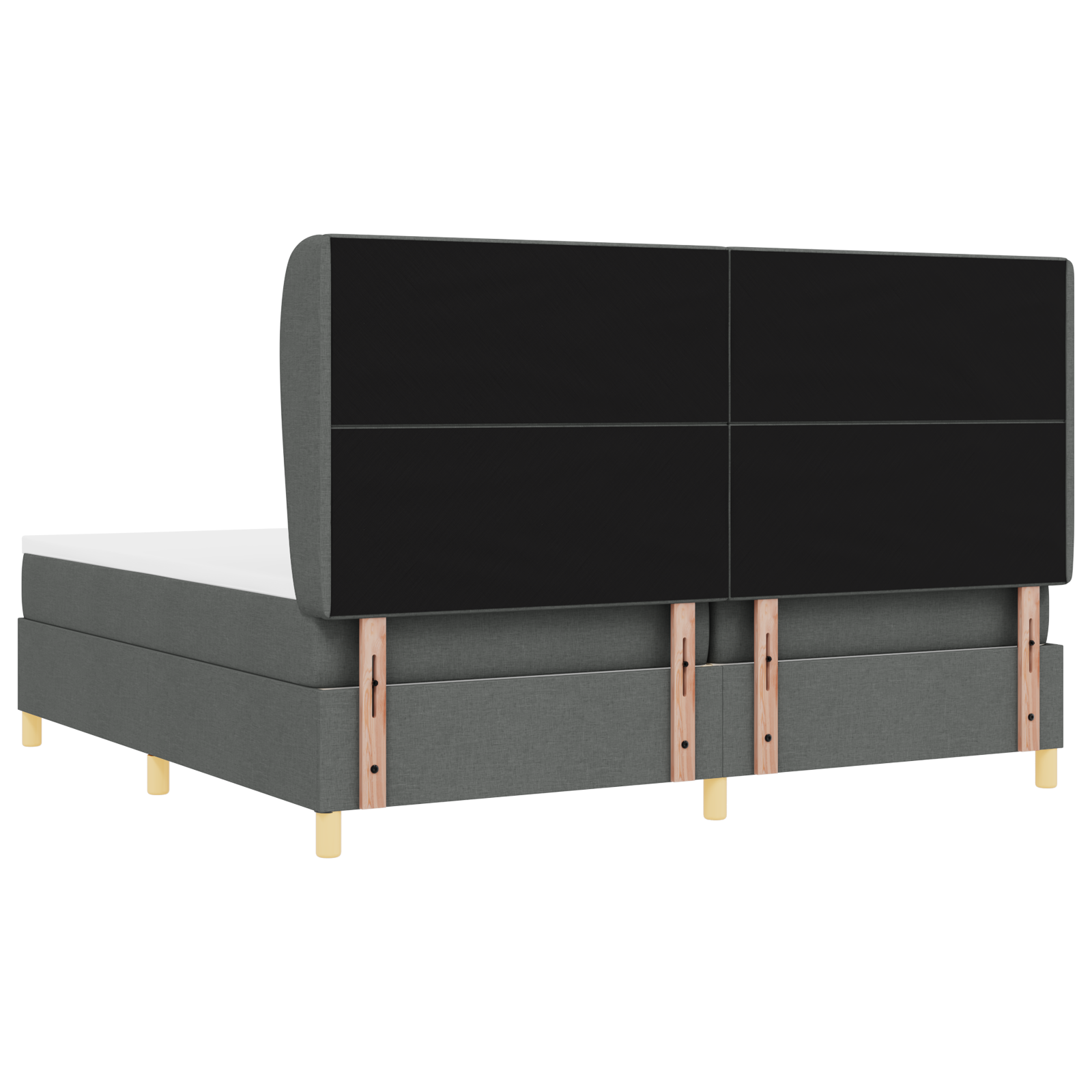 vidaXL Pat cu saltea cu arcuri Gri închis 90x190 cm Gri închis vidaXL Pat cu saltea cu arcuri Gri închis 90x190 cm Gri închis