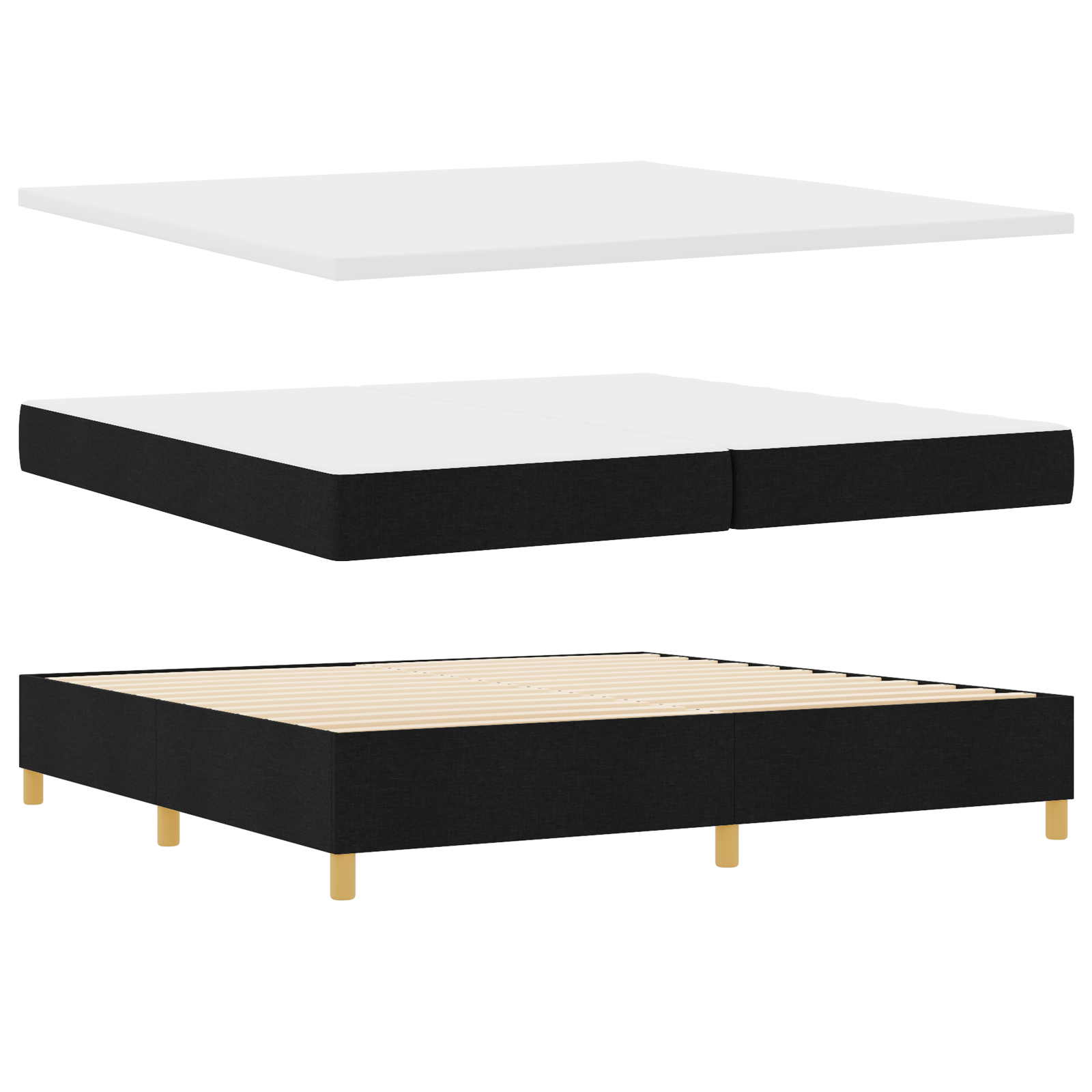 vidaXL Pat cu saltea cu arcuri Gri închis 90x190 cm Negru 200 x 200 cm vidaXL Pat cu saltea cu arcuri Gri închis 90x190 cm Negru 200 x 200 cm