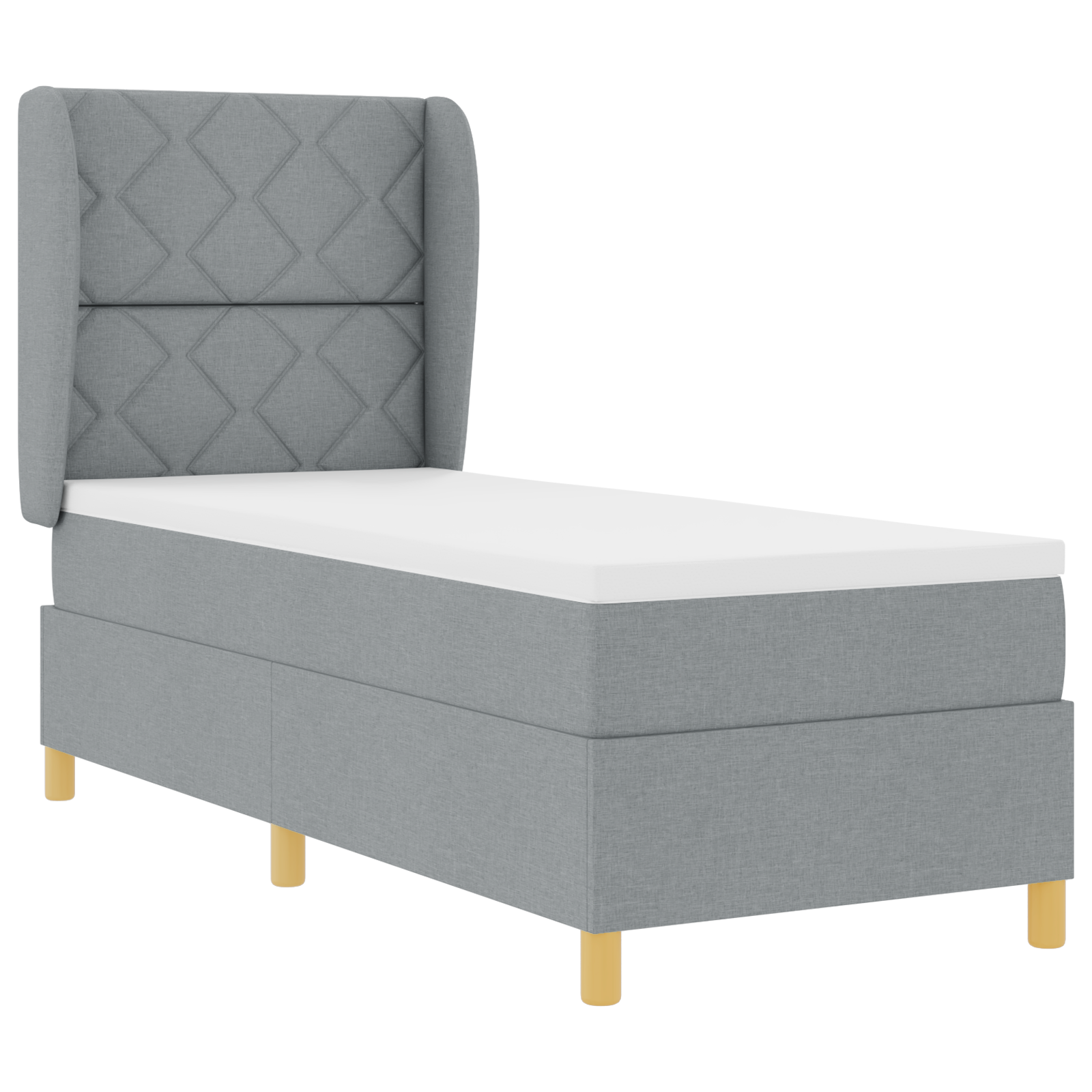 vidaXL Pat cu saltea cu arcuri Gri închis 90x190 cm Gri deschis vidaXL Pat cu saltea cu arcuri Gri închis 90x190 cm Gri deschis