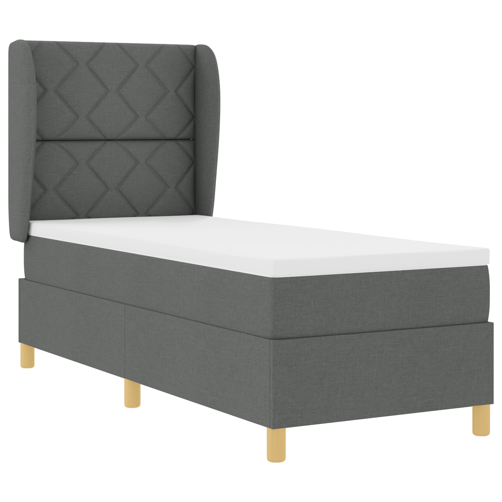 vidaXL Pat cu saltea cu arcuri Gri închis 90x190 cm Gri închis vidaXL Pat cu saltea cu arcuri Gri închis 90x190 cm Gri închis