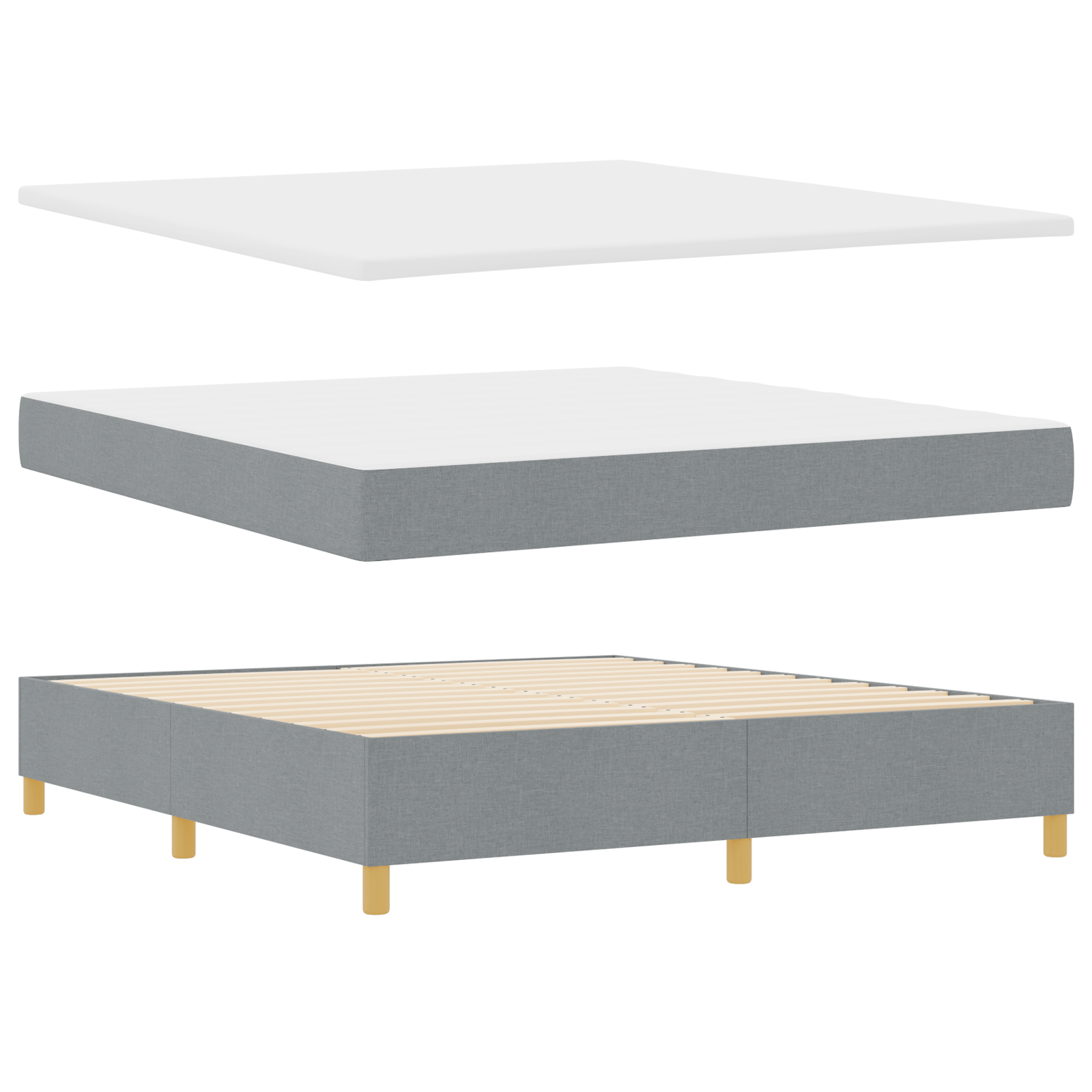 vidaXL Pat cu saltea cu arcuri Gri închis 90x190 cm Gri deschis vidaXL Pat cu saltea cu arcuri Gri închis 90x190 cm Gri deschis