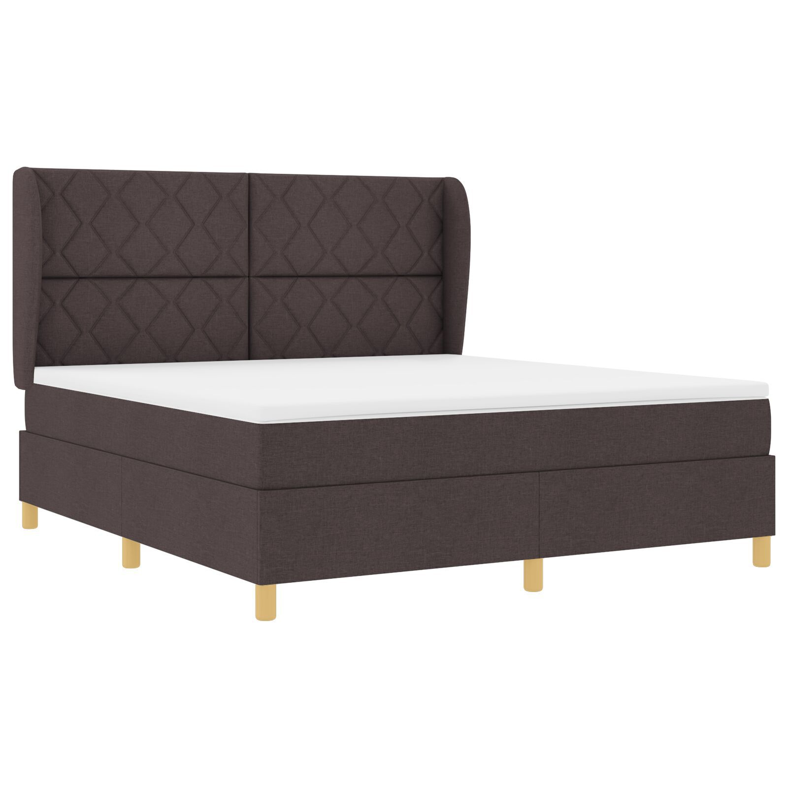 vidaXL Pat cu saltea cu arcuri Gri închis 90x190 cm Maro închis