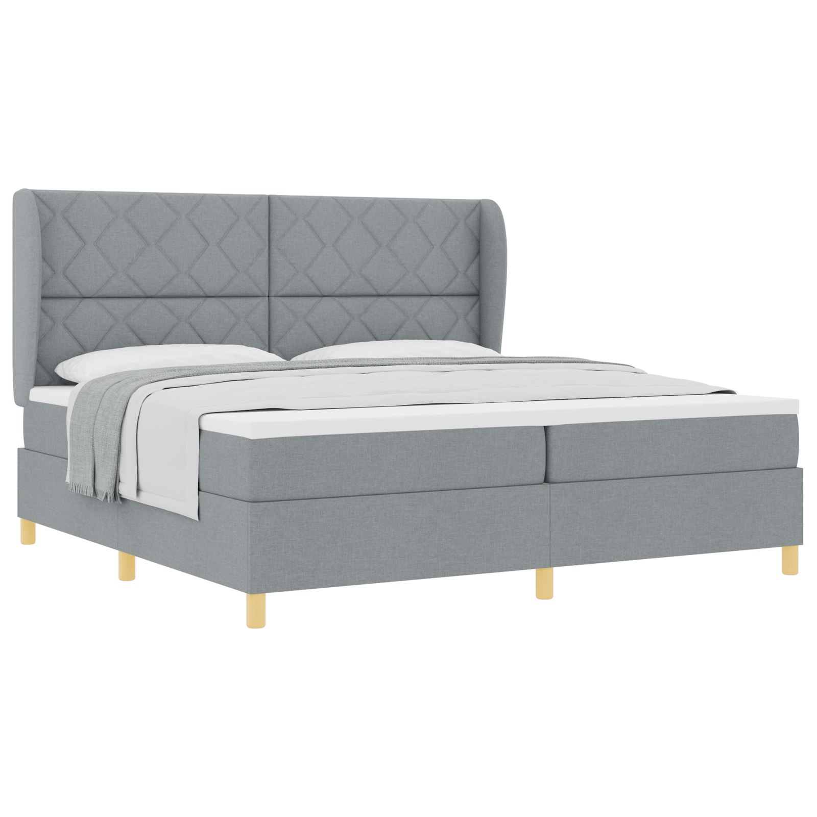vidaXL Pat cu saltea cu arcuri Gri închis 90x190 cm Gri deschis vidaXL Pat cu saltea cu arcuri Gri închis 90x190 cm Gri deschis
